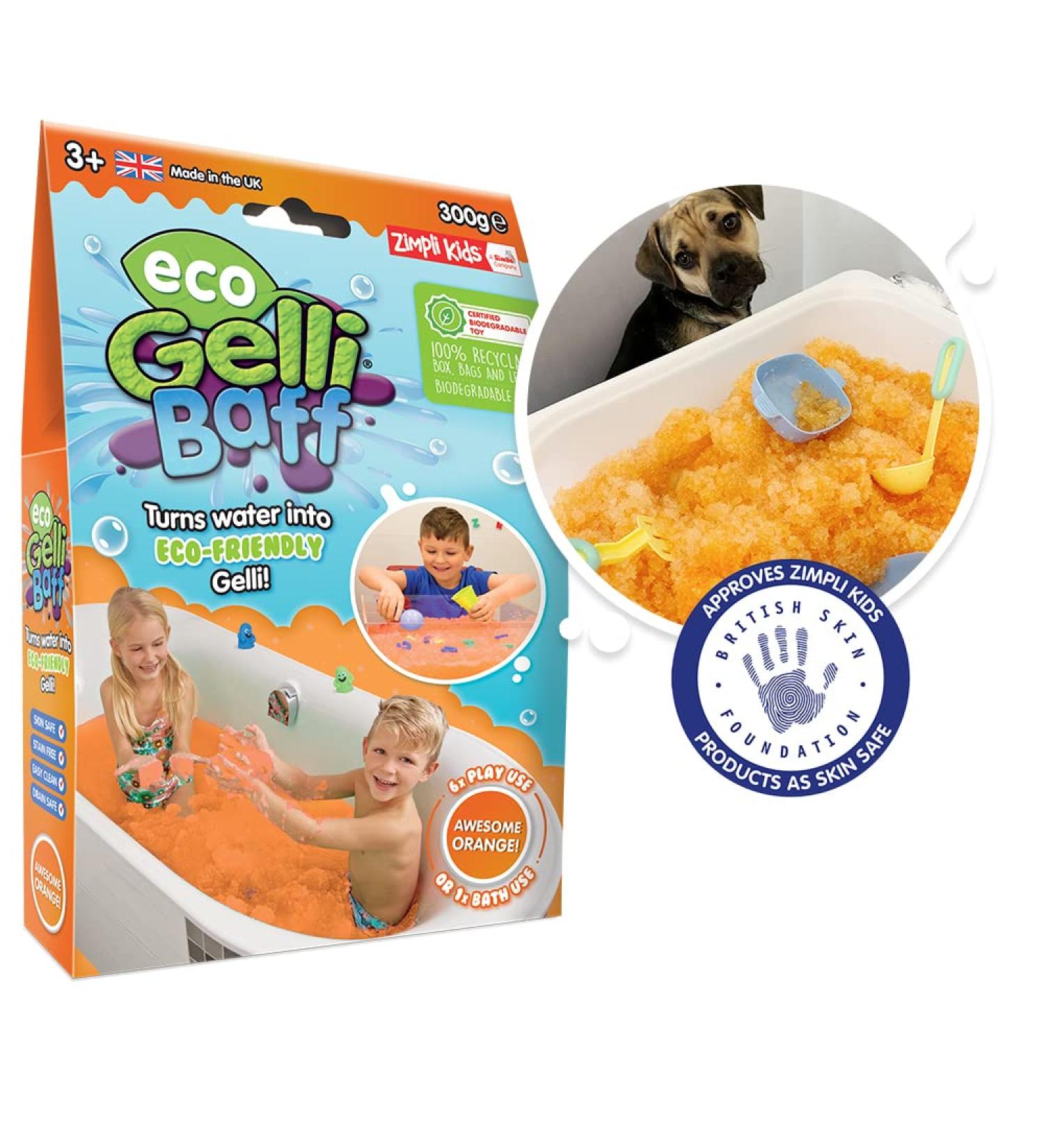 Eco Gelli Baff Orange - 6 Play Uses | Zimpli Kids Eco-Friendly Bath Toy | Messy & Multi-Sensory Play - Buy Online on GoSupps.com