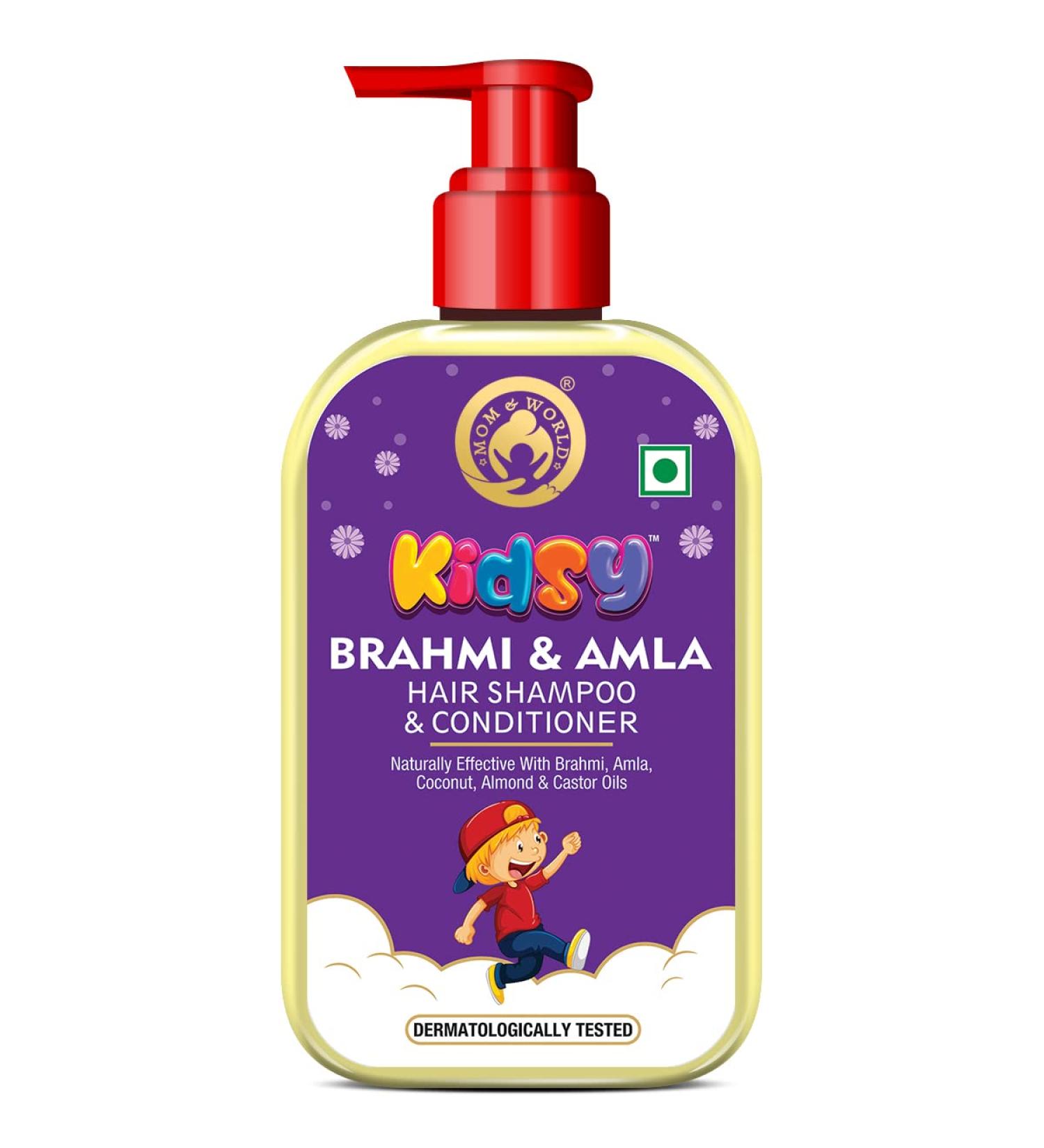 Mom & World Kidsy Brahmi & Amla Shampoo & Conditioner for Kids | Sulfate-Free Natural Oils 240ml - International Shipping Available - Buy Online on GoSupps.com