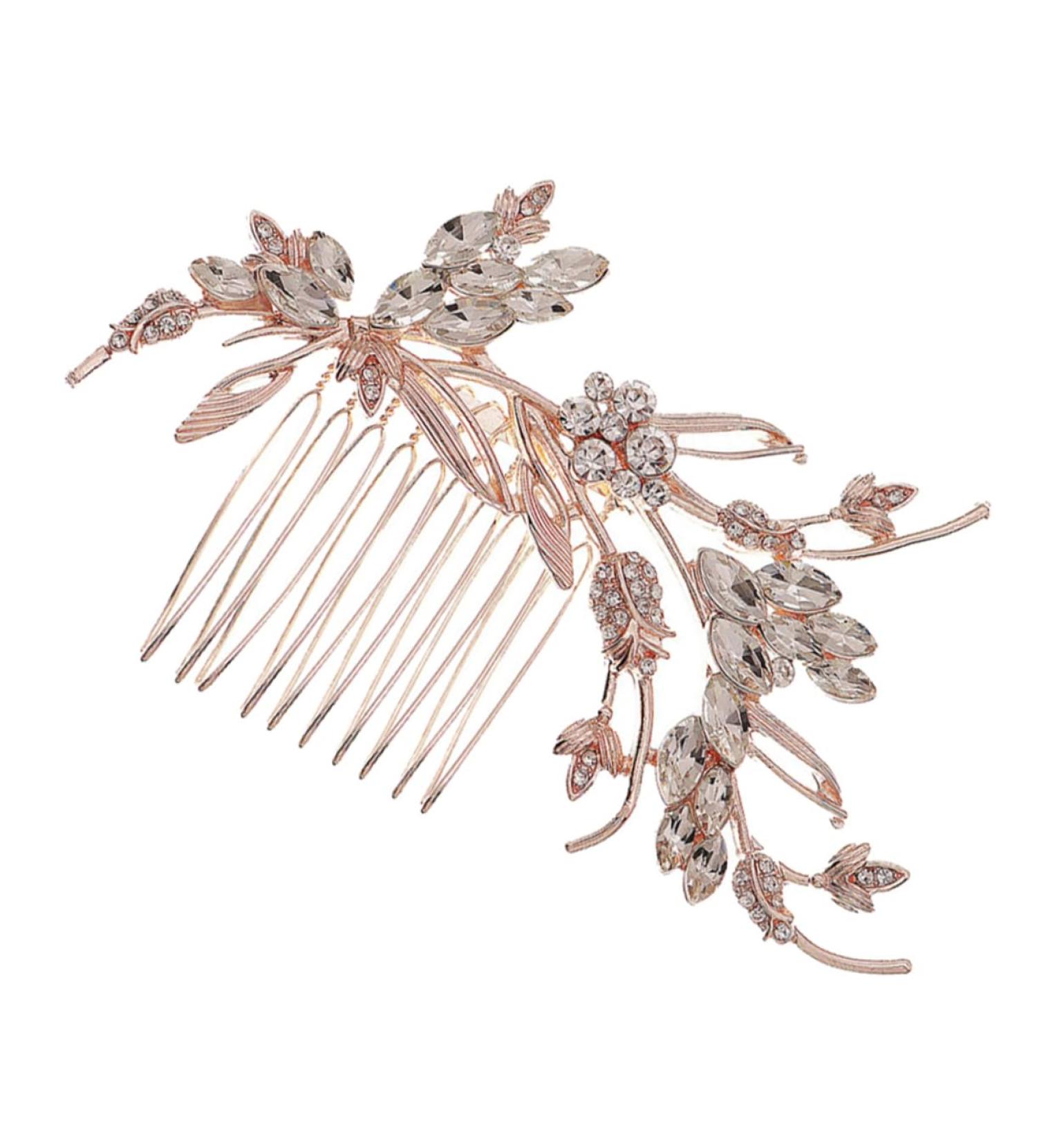 Ipetboom 1 PC Comb Rhinestone Flower Bridesmaid Branches and Leaves Alloy - Buy Online on GoSupps.com