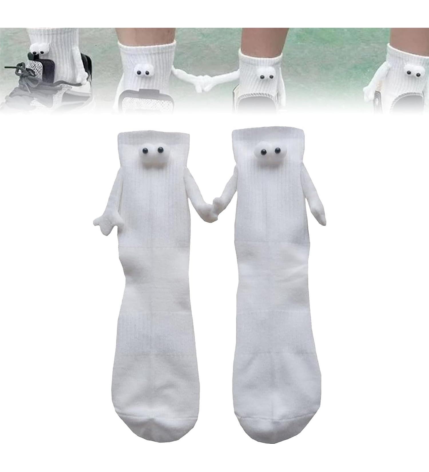 VVZZL Funny Magnetic Suction 3D Doll Couple Socks - White, 2 Pairs - Buy Online on GoSupps.com