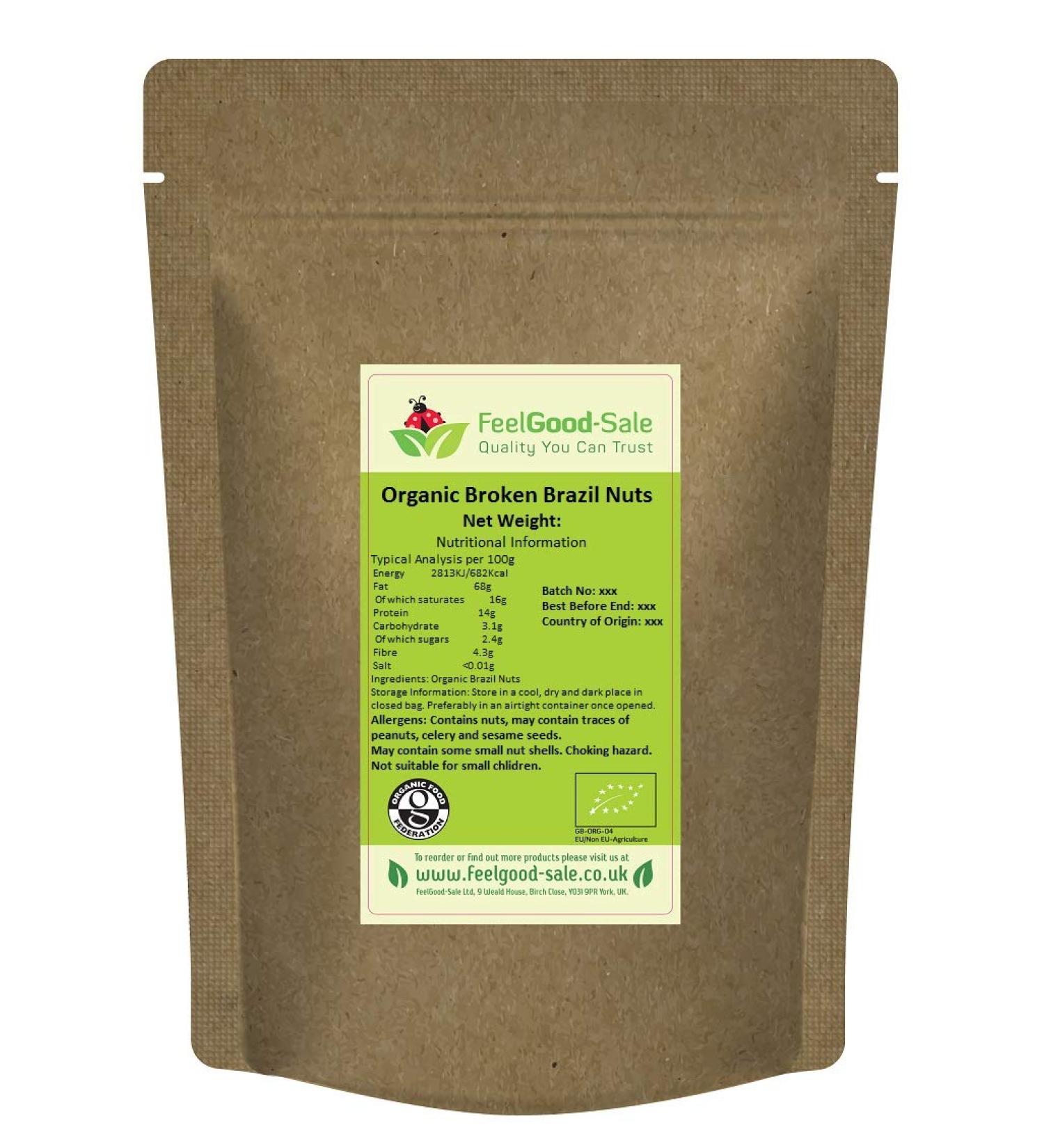 500g Organic Brazil Nuts Halves - Buy Online on GoSupps.com