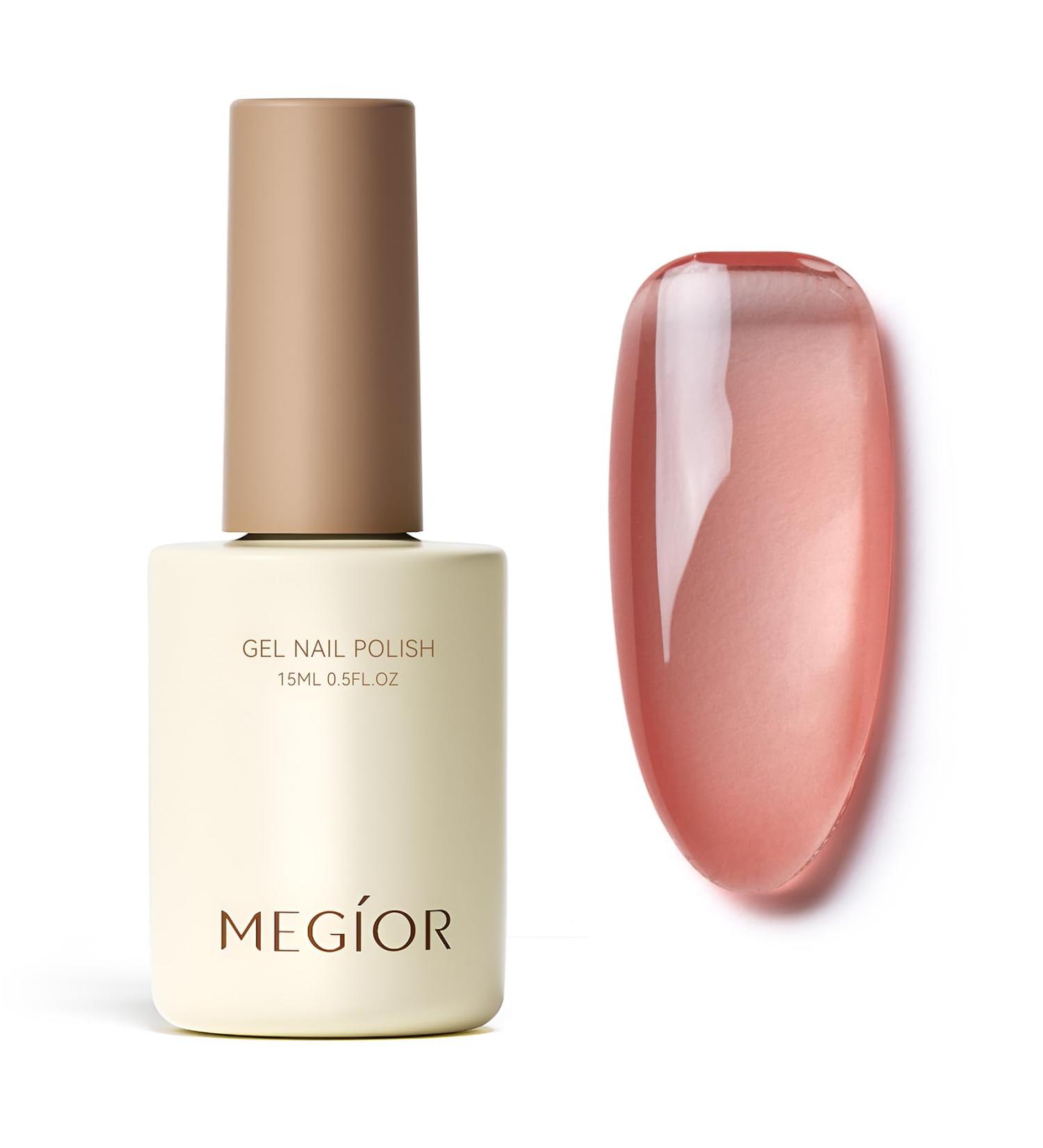 MEGIOR Jelly Red Gel Nail Polish 15ML Light Red Gel Polish 1PC Nail Polish Gel Soak Off UV Gel Polish Translucent Color Neutral Gel Polish for Nail Art Manicure DIY at Home - Buy Online on GoSupps.com