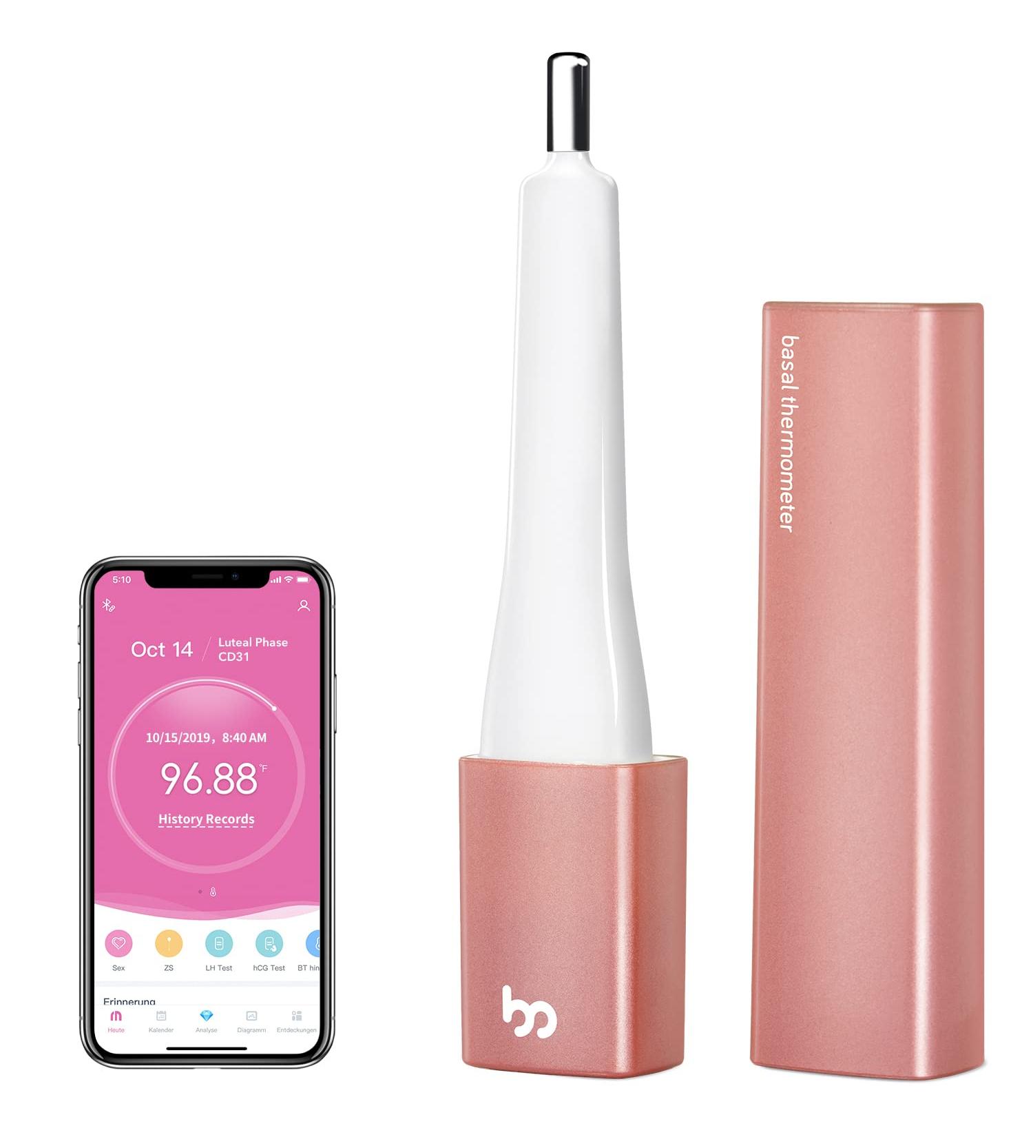 Femometer Smart Basal Thermometer - High-Precision BBT Thermometer for Ovulation & Fertility Tracking with Femometer App Sync - Gold - Buy Online on GoSupps.com
