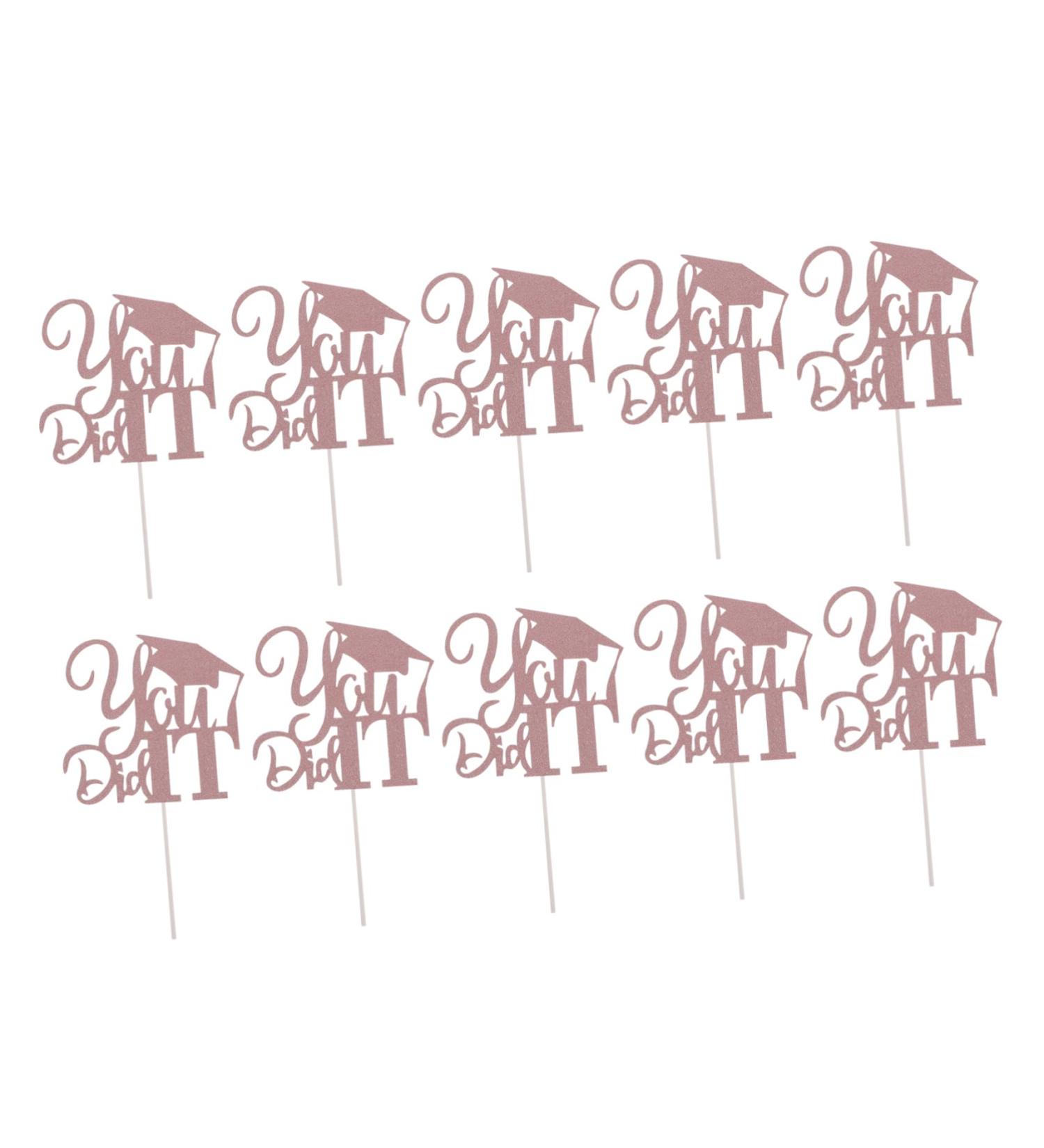 COOLHIYA 10pcs 2021 Graduation Cake Arrangement Graduation Party Supplies Glitter Graduation Pick Class of 2021 Graduation Cupcake Topper High School Grad Trencher Cap Cover Paper Food Golden 13x13.5cm - Buy Online on GoSupps.com