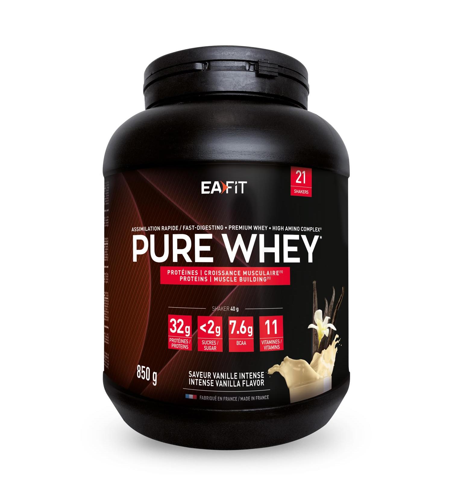 Whey Vanilla | EAFIT | Protein | 85% Whey Protein+7.6 g BCAA/shaker+magnesium | Bodybuilding Maintaining and Building Muscle Mass | Whey protein for Sport | 850g - Buy Online on GoSupps.com