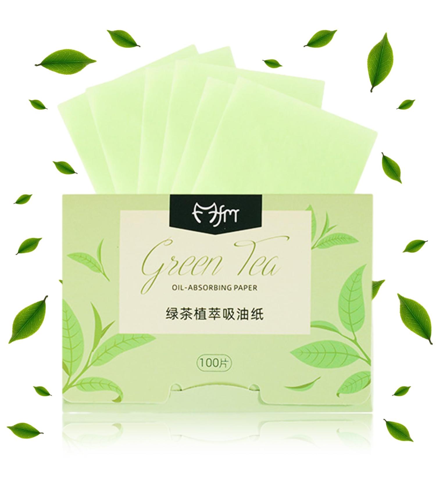 Green Tea Blotting Paper - 100 Sheets for Oily Skin, Oil Control Film for Sports & Travel - 6cm X 9cm - Buy Online on GoSupps.com
