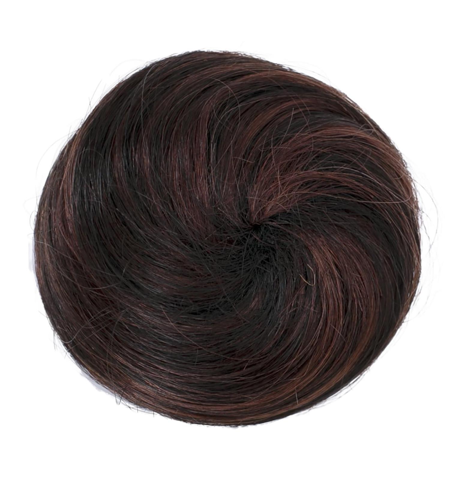 CAISHA 100% HUMAN HAIR Bun Updos Hair Piece Hepburn Scrunchie Dark Brown Mix H311l dark brown mix #1BH33 H311l - Buy Online on GoSupps.com