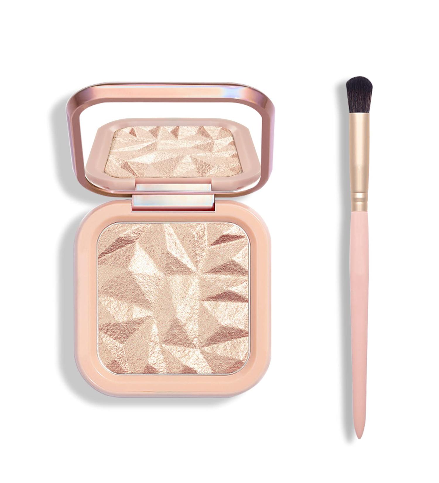 KYDA Face Highlighter Palette Kit - SUN GLOW (Champagne Gold) | Shimmer Contour Highlight Makeup with Brush - Buy Online on GoSupps.com