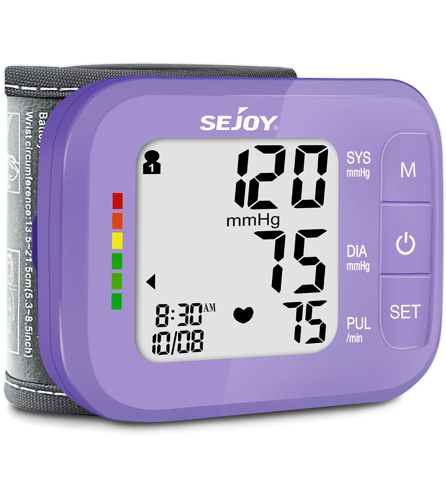 Wrist Blood Pressure Monitor with Irregular Heartbeat Detection and Large Display - Purple | Digital Automatic BP Cuff Monitors for Home Use - 120 Memories, Adjustable Cuff - Buy Online on GoSupps.com