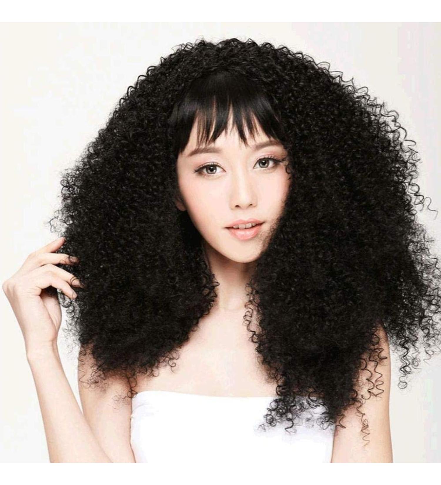 Long Wavy Curly Hairpieces for Women - Natural Black High-Temperature Resistant Kinky Wigs 22.5 inches | Shop Internationally - Buy Online on GoSupps.com