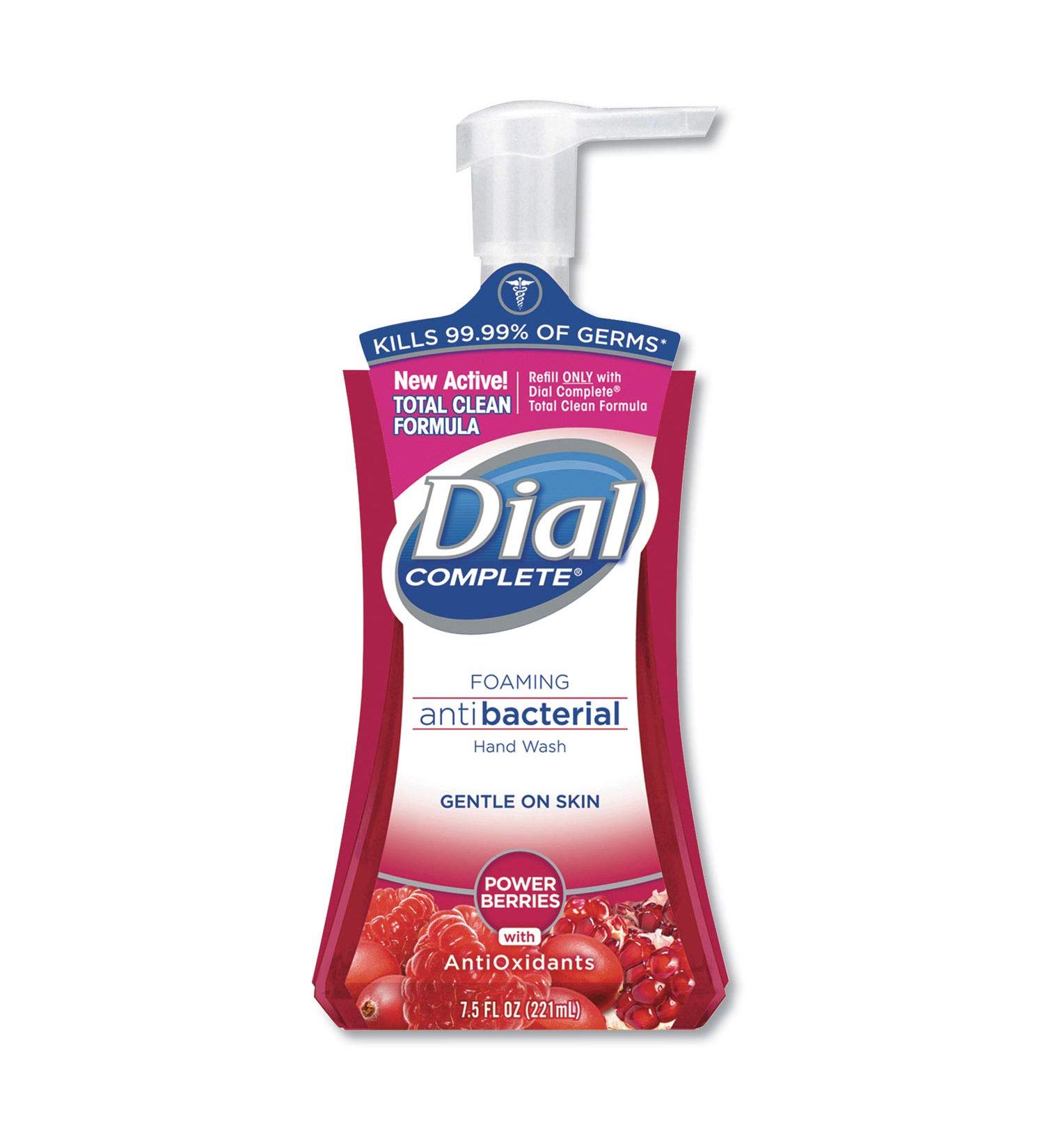 Dial Professional 03016CT Antimicrobial Foaming Hand Soap Power Berries 7.5 oz Pump Bottle 8/Carton