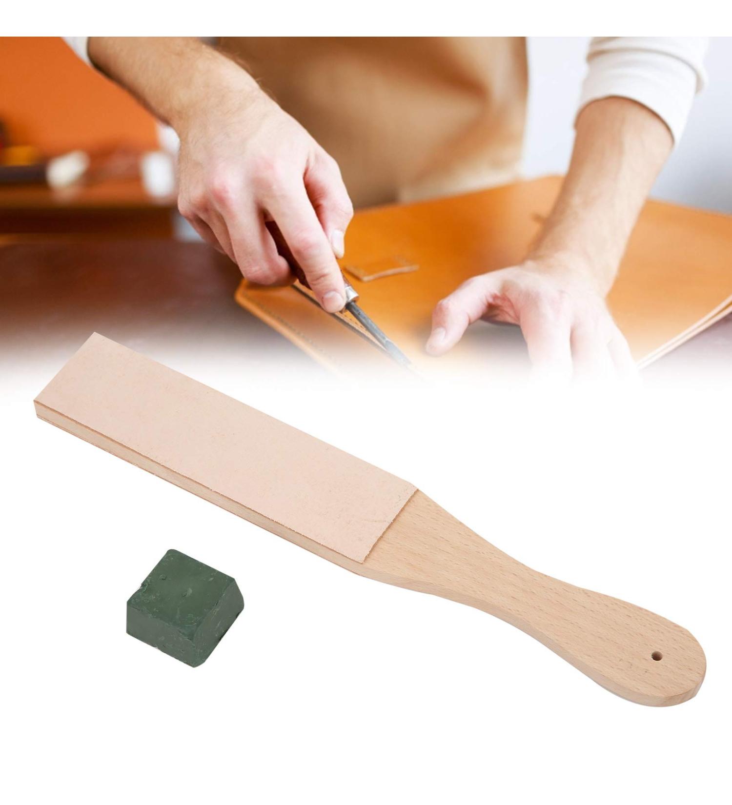 Double-Sided Leather Sharpening Belt & Wooden Grinding Board for Razors Knives & Tools International Shipping Available - Buy Online on GoSupps.com