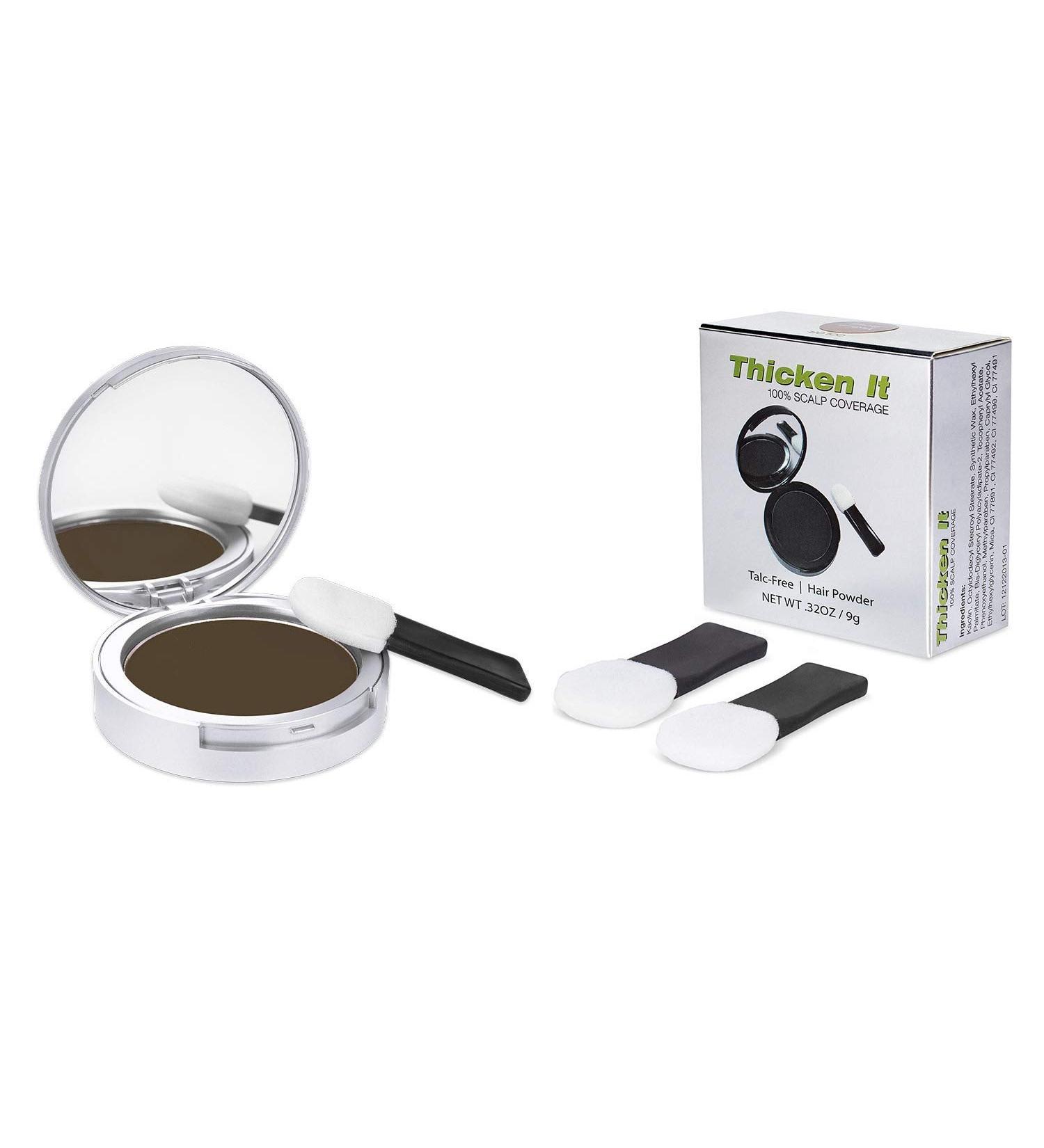 Thicken It 100 Dark Brown Scalp Coverage Hair Powder - Talc-Free 0.32 oz | Water Resistant Hair Loss Concealer | Naturally Thicker Than Hair Fibers - Buy Online on GoSupps.com