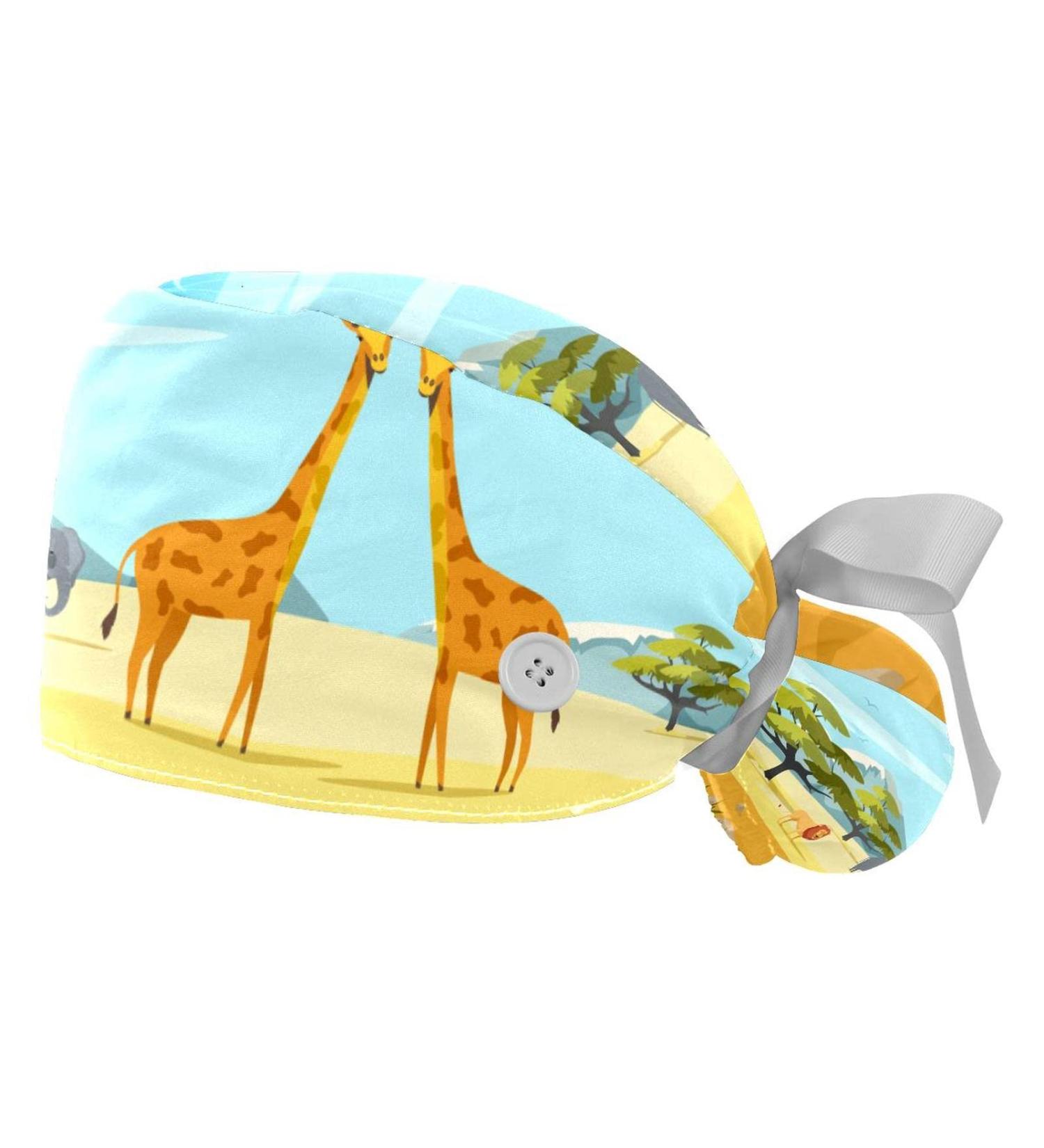 Glowing Butterfly Scrub Caps Hats - 2PCS Women's Bouffant Working Hat with Ponytail Holder | Pattern 06 - Buy Online on GoSupps.com