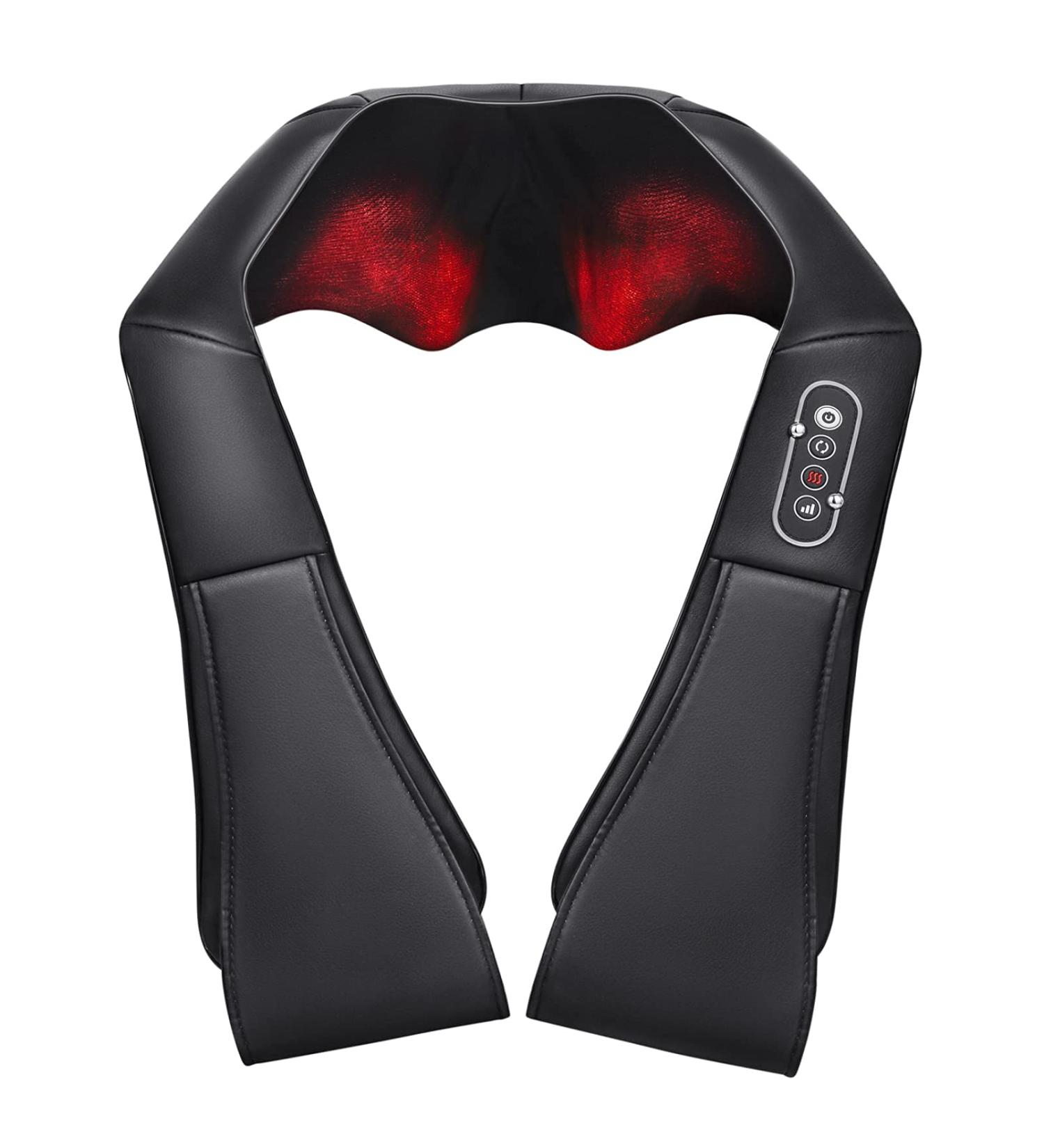 Electric Shiatsu Neck Shoulder Massager with Heat for Deep Tissue Relief - Perfect Christmas Gift in Black - Buy Online on GoSupps.com
