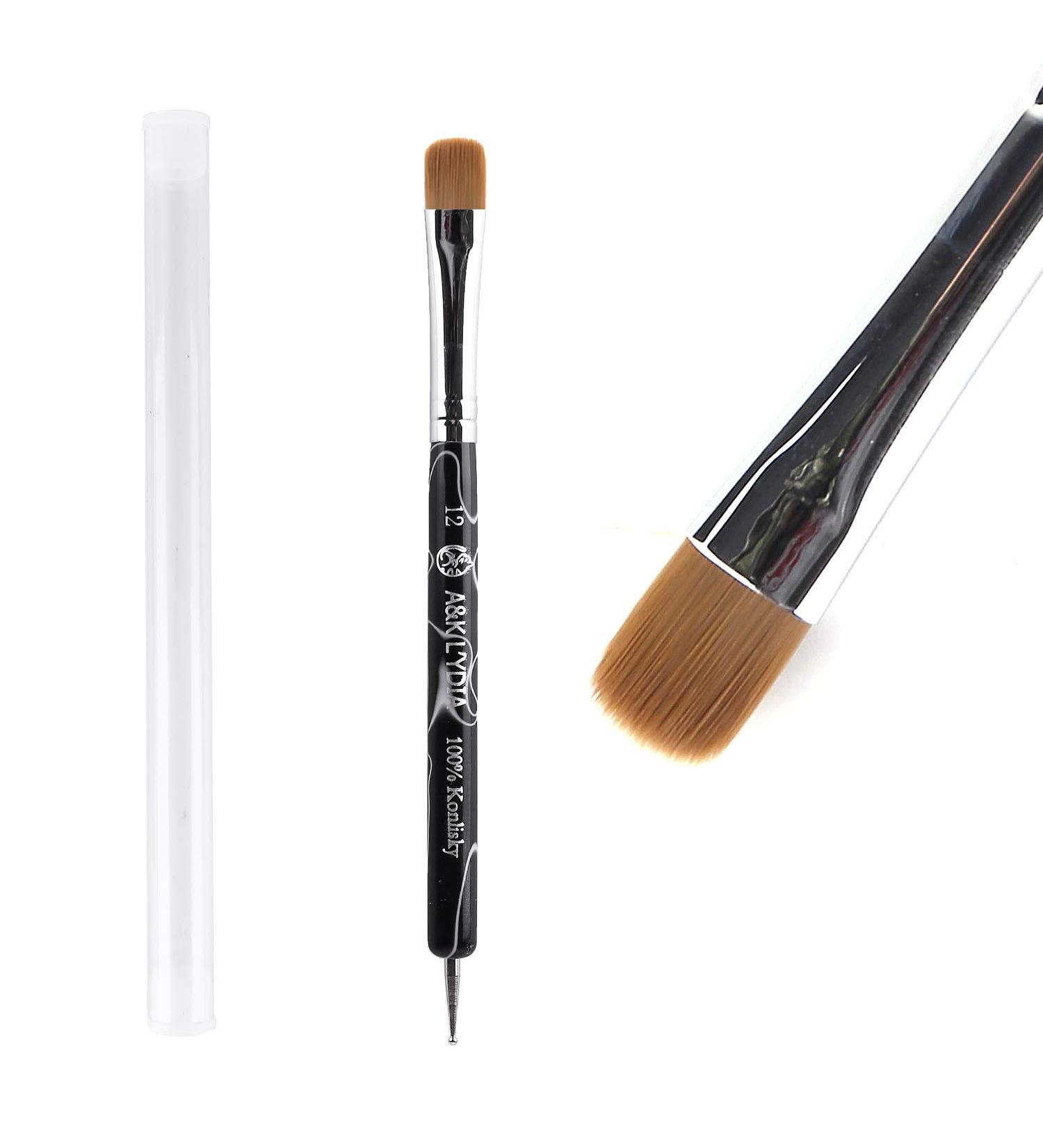 A&K L'YDIA 2 Way Acrylic French Manicure Clean-up Brush and Dotting Pen - Professional Konlisky Sable Hair Nail Art Tool - Builder Extension for UV Gel and Acrylic - 12 in 1 Count - Buy Online on GoSupps.com