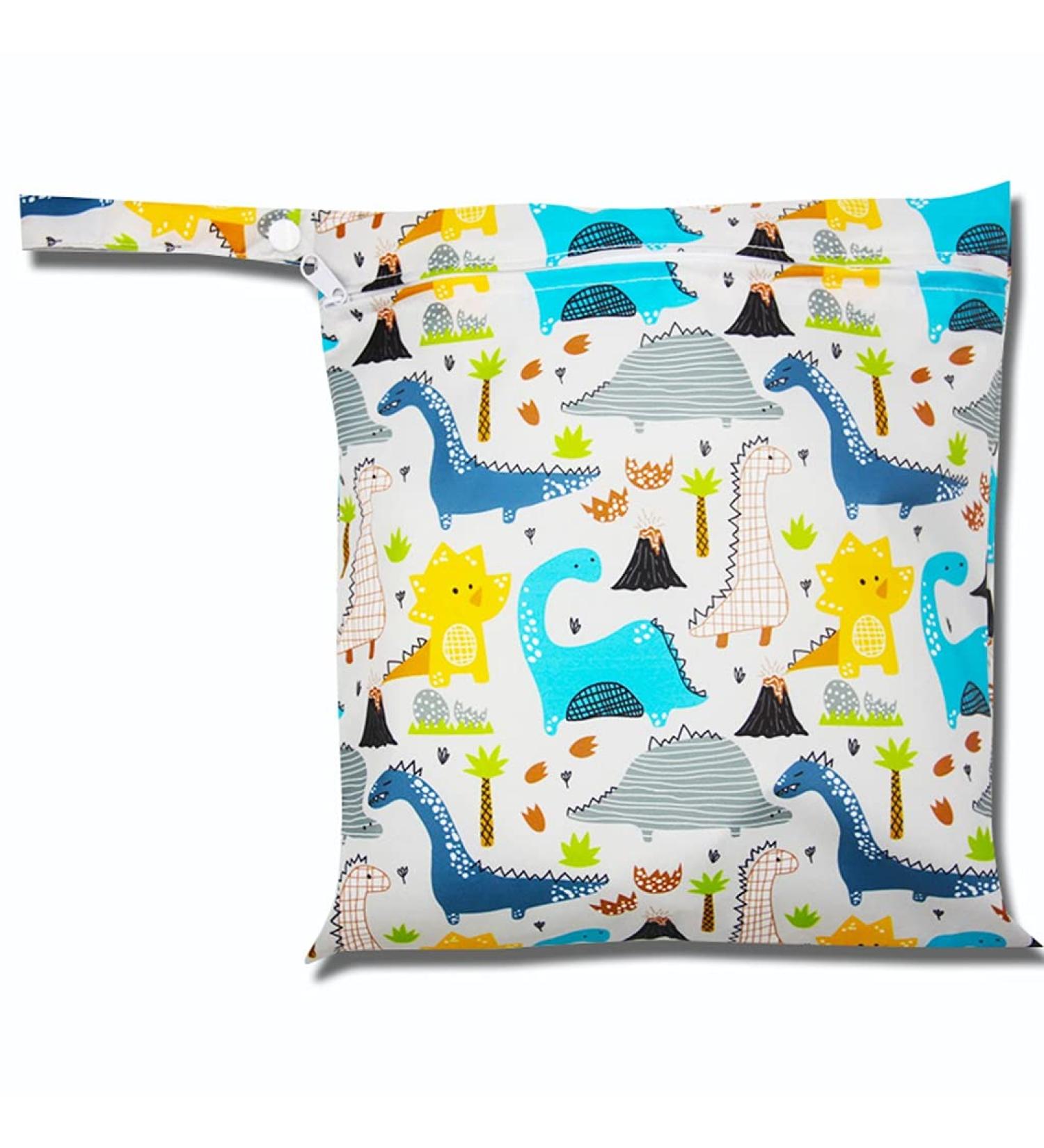 Egurs Waterproof Reusable Wetbag Diaper Bag | Little Dinosaur Design | M 30x28cm | Eco-Friendly Nappy Bag - Buy Online on GoSupps.com