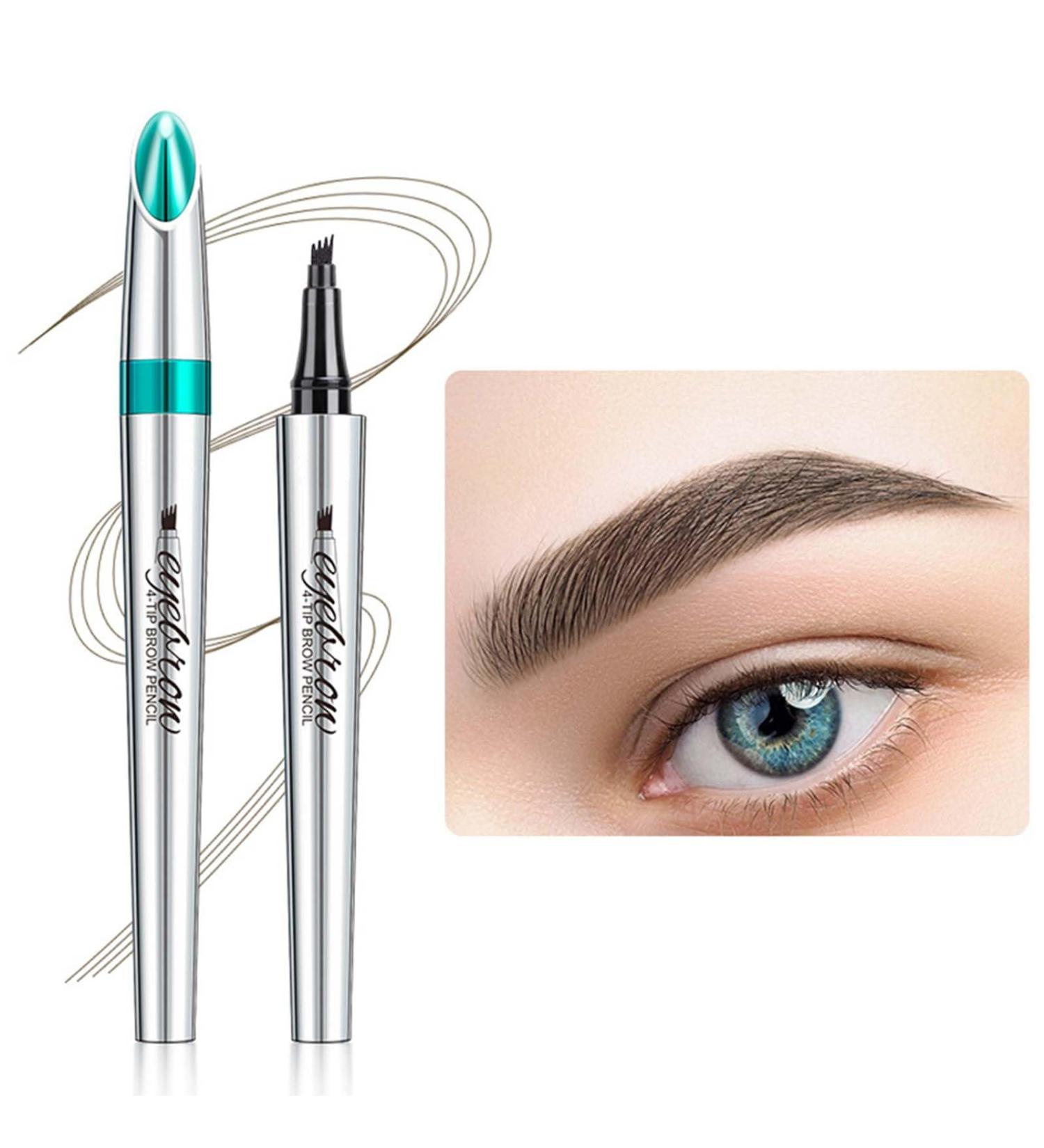 Eyebrows Semi Permanent Makeup Eyebrow Pencil Magic Microblading Eyebrow Pencil With 4 Tips Micro Head Long Lasting Waterproof Natural Easy to Use and Remove - Buy Online on GoSupps.com