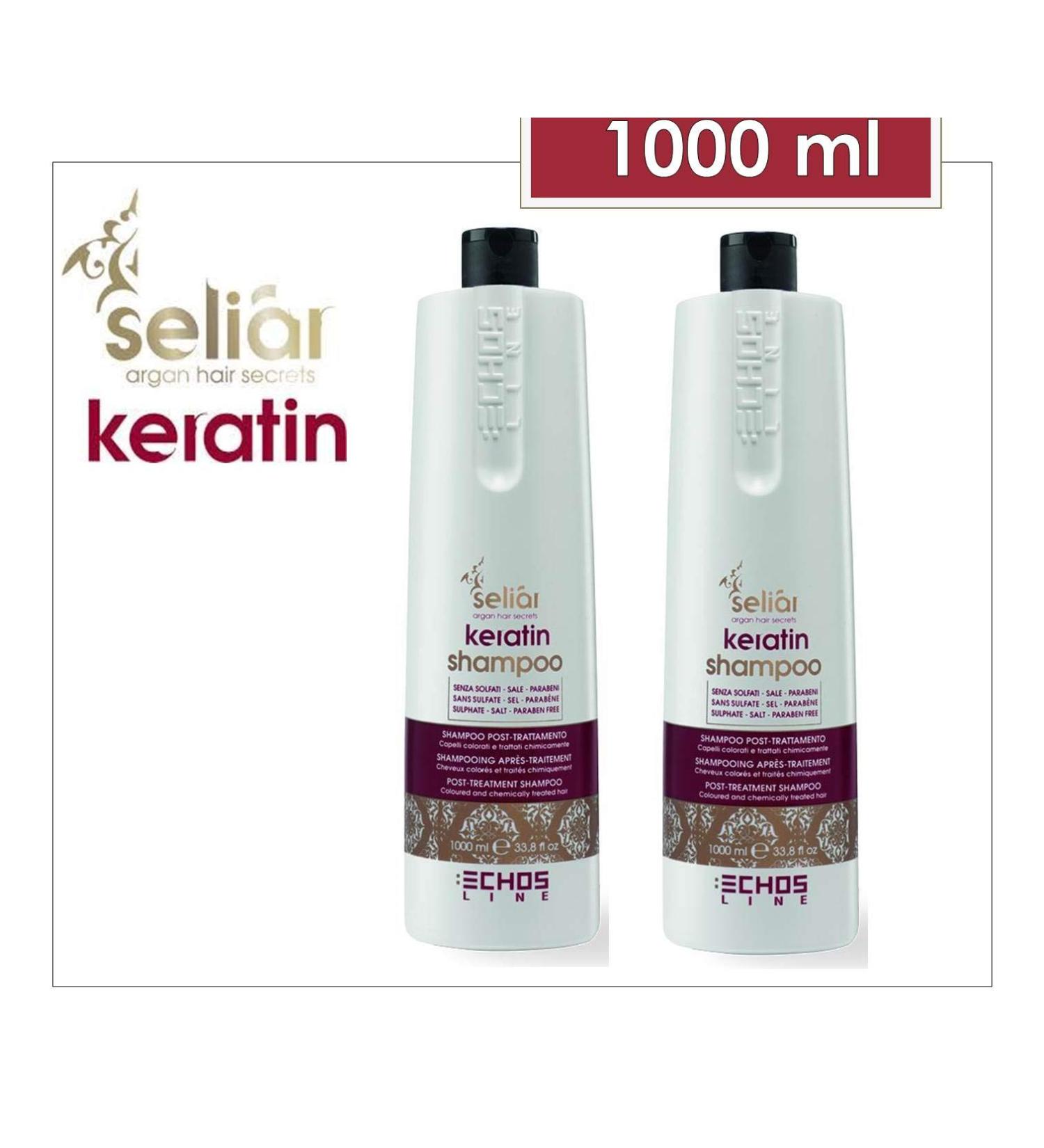 Qsweet ECHOSLINE Seliar Keratin Shampoo (1000 ml) Pack of 2