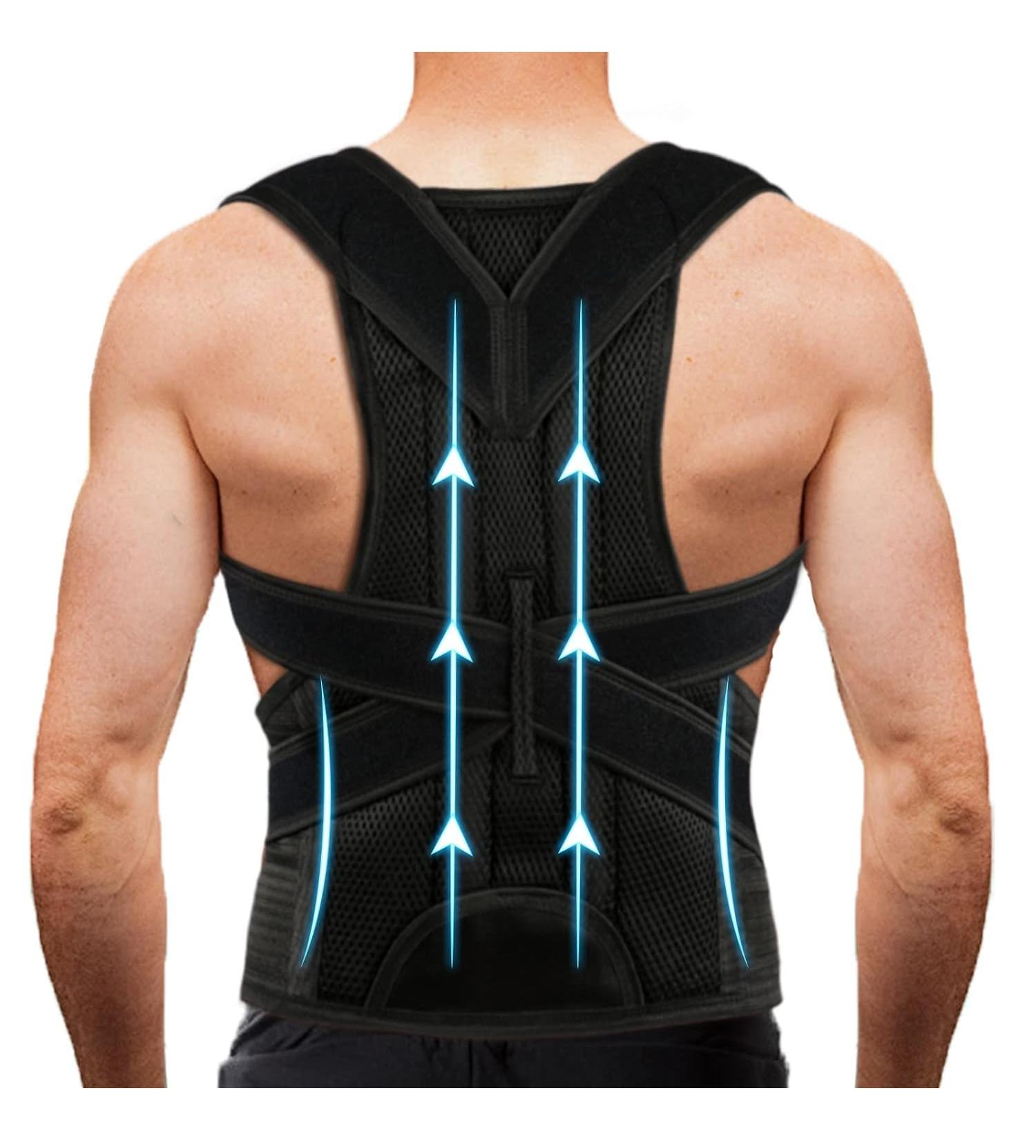 Back Brace Posture Corrector for Women Men -Adjustable and Breathable Support Scoliosis Back Brace for Waist Back and Shoulder Pain - Improve Back Posture for Body Correction and Lumbar Support S(24"-29") - Buy Online on GoSupps.com