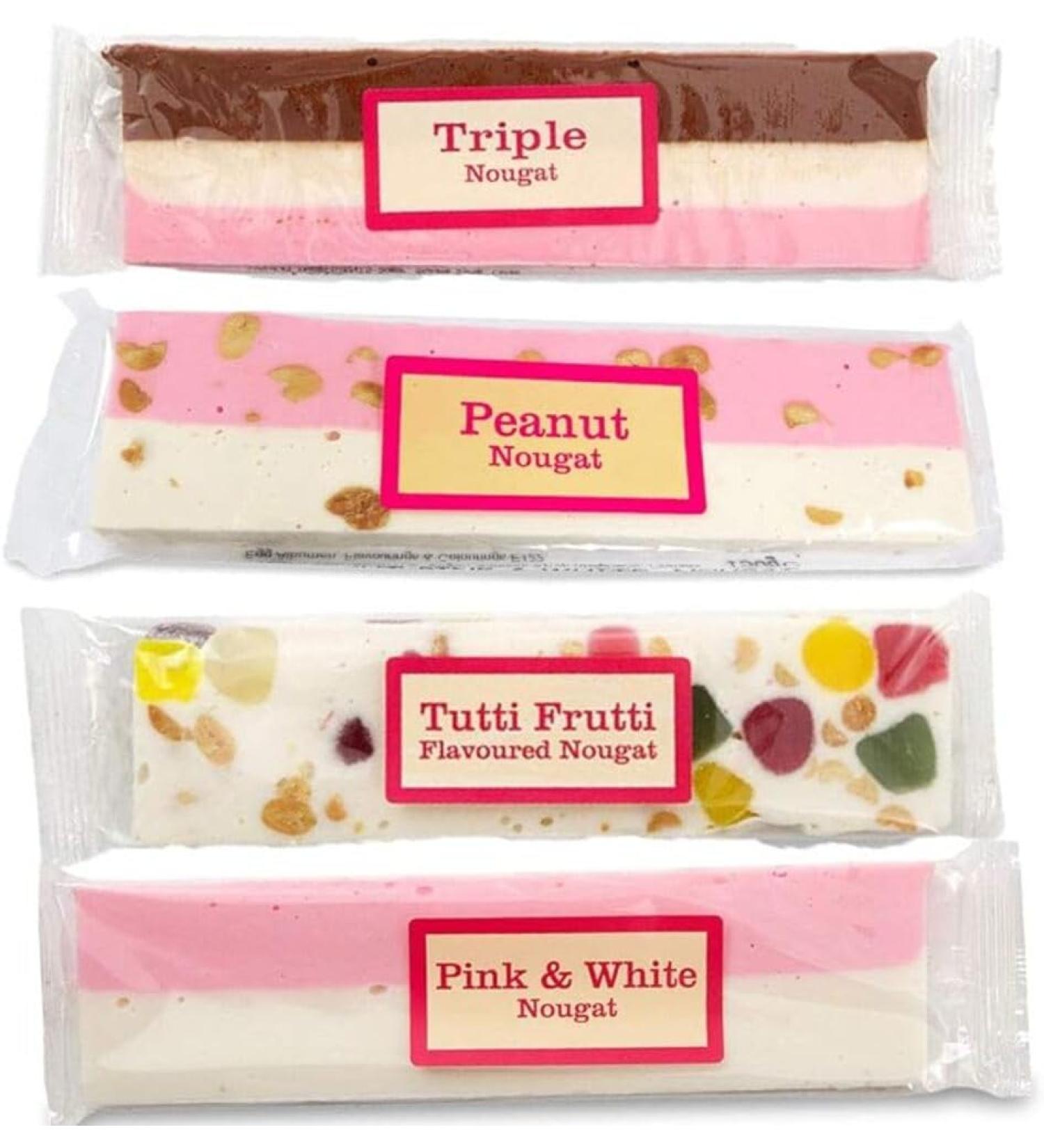 Nougat Lovers Gift Set containing four delicious bars of 130g each in exciting flavours