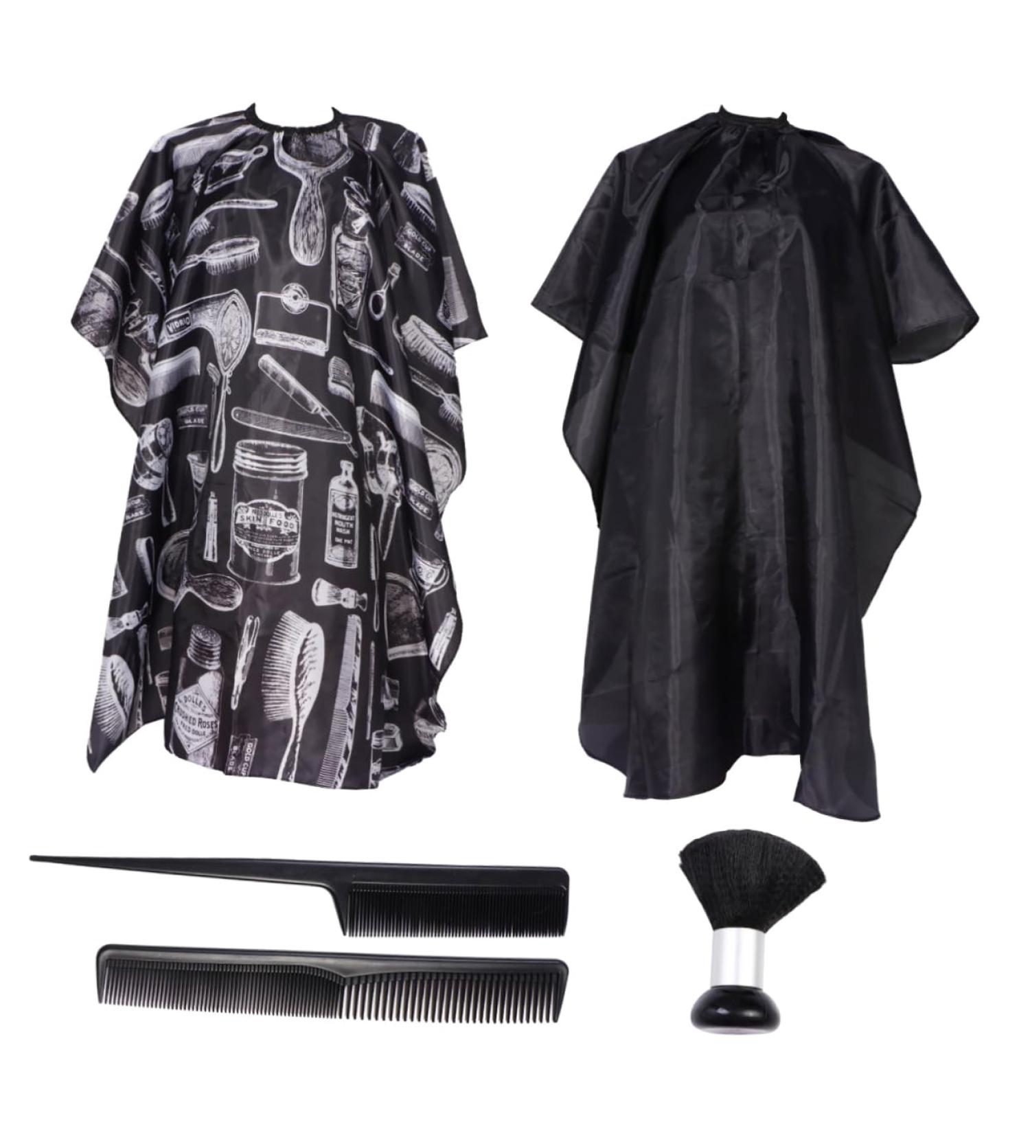 Minkissy 5pcs Haircut Set - Professional Cosmetology Kit with Teasing Comb Shawl Neck Brush & Hair Dye Cape for Barber & Hairdressing Tools - Buy Online on GoSupps.com