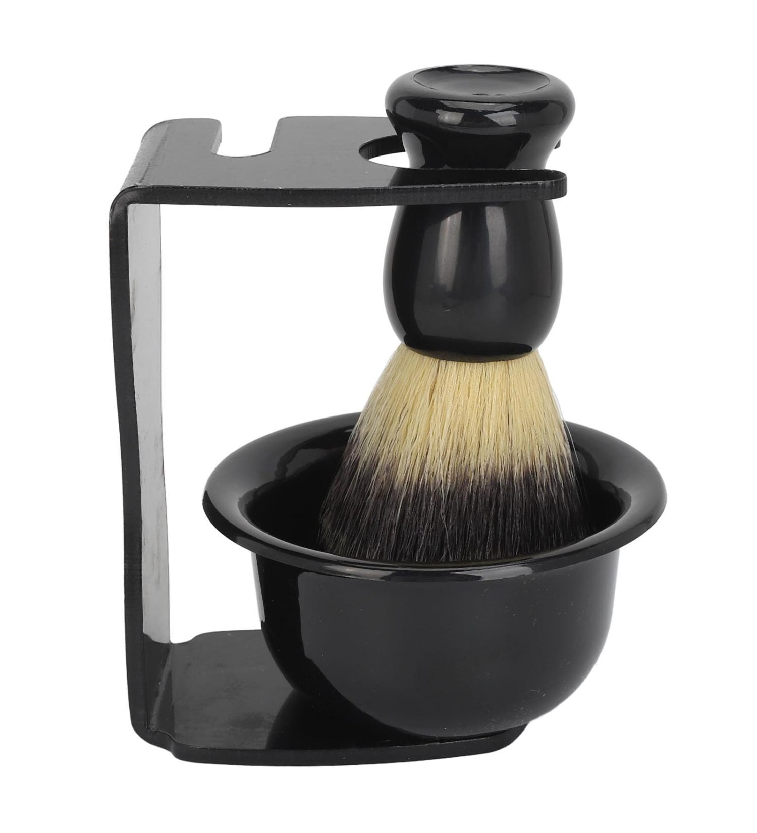 Premium Razor Brush Set for Men | Perfect Father's Day Gift | Beard Foam Brush & Bowl Stand | Easy-Clean ABS Nylon Hair Care Set - Buy Online on GoSupps.com