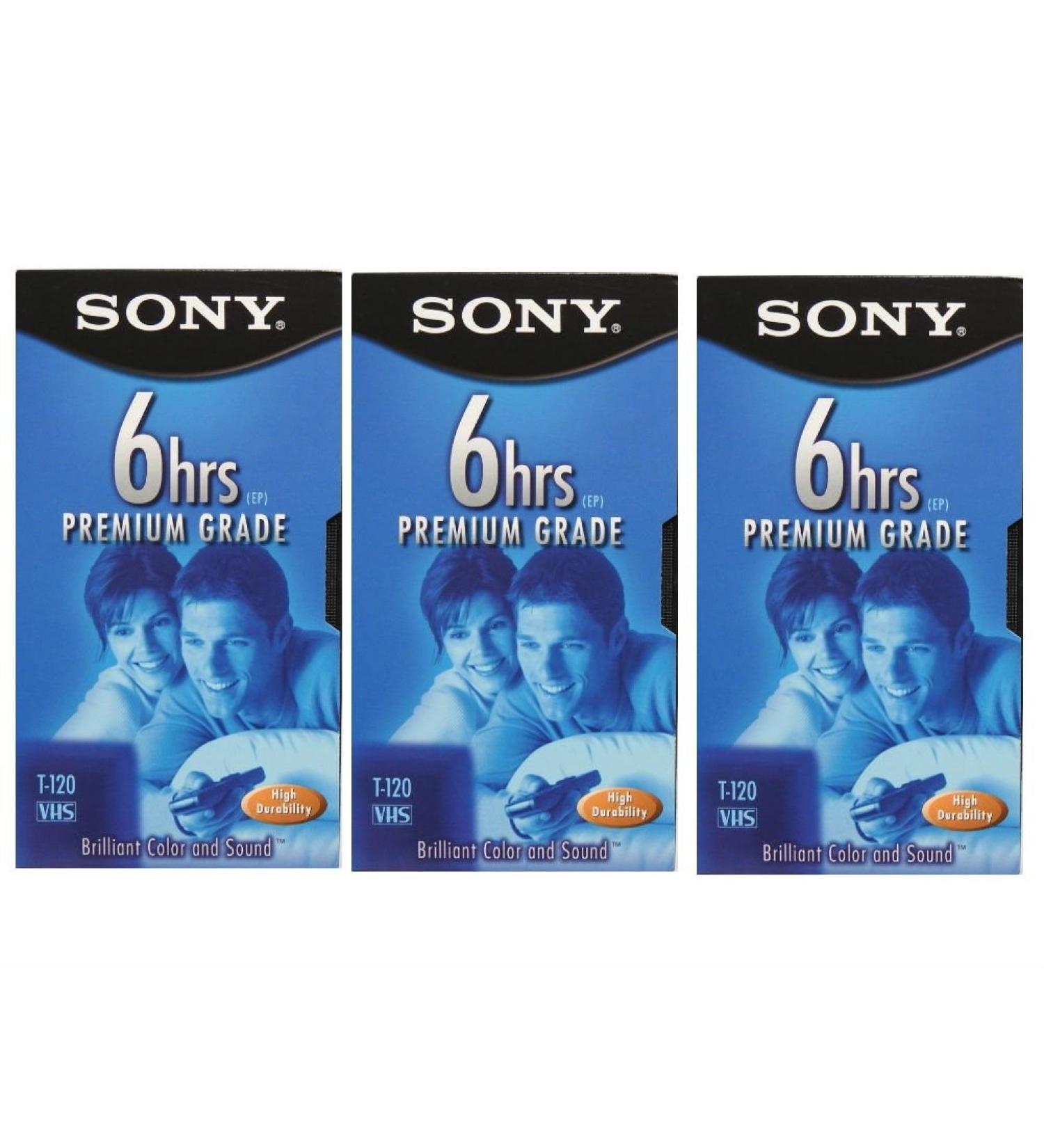 SONY 3T120VR 6hrs. EP T-120 VHS Tapes (3-Pack) - High-Quality Video Recording Tapes - Buy Online on GoSupps.com