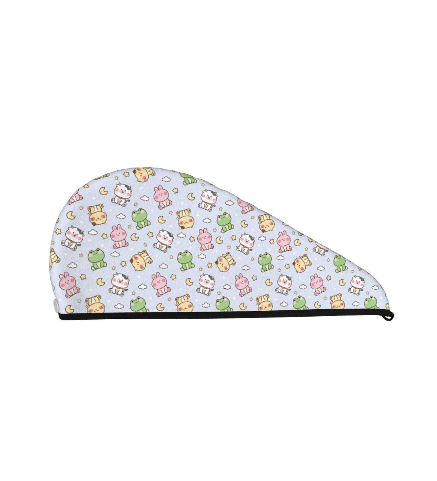 Cute Animals Cartoon Microfiber Hair Towel - Super Absorbent Velvet Wrap for Women | Perfect for Long Curly & Thick Hair - Buy Online on GoSupps.com