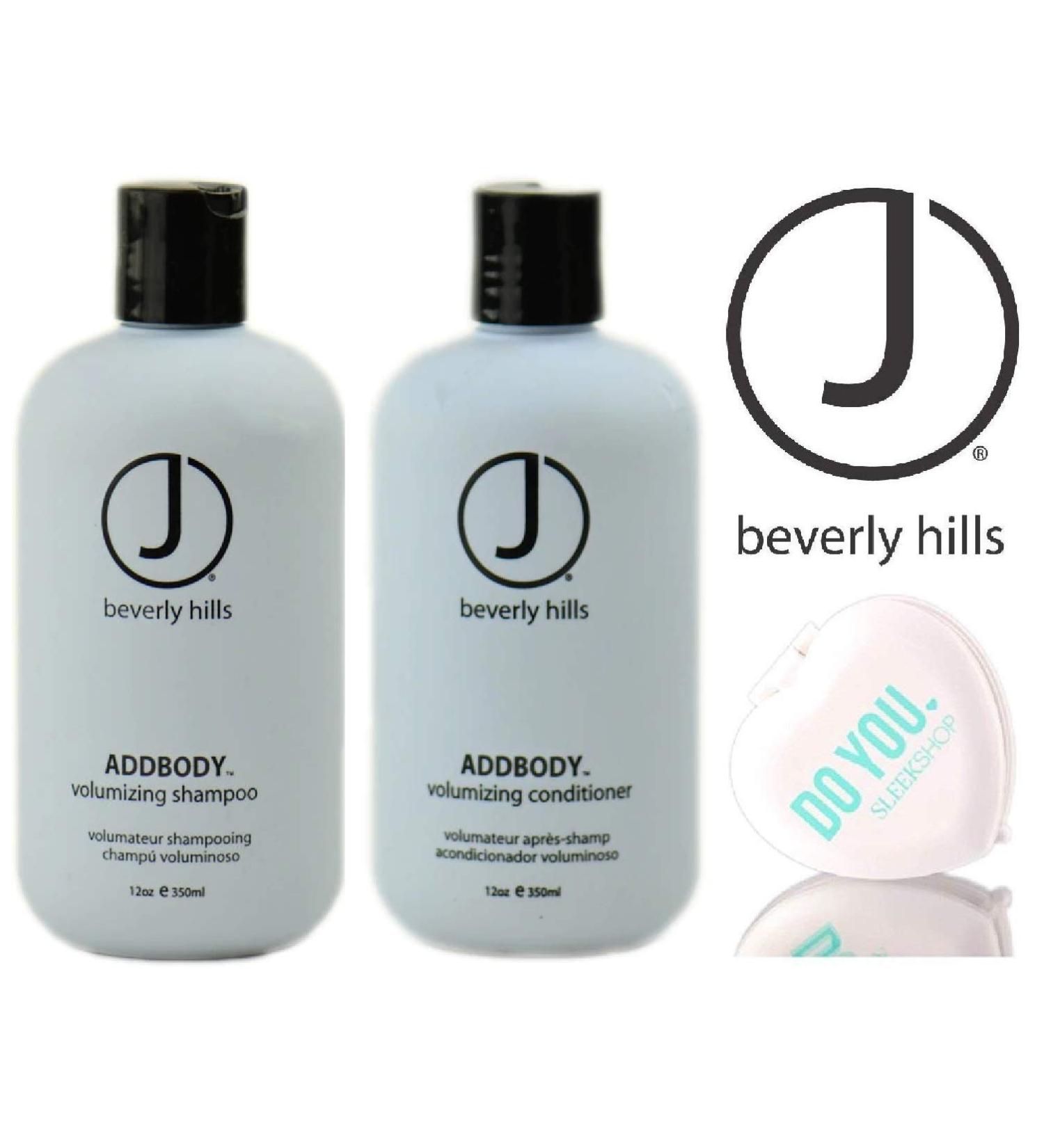 J Beverly Hills ADDBODY Volumizing SHAMPOO & CONDITIONER Duo Set (with Sleek Compact Mirror) Add Body (12 oz / 350 ml DUO KIT)