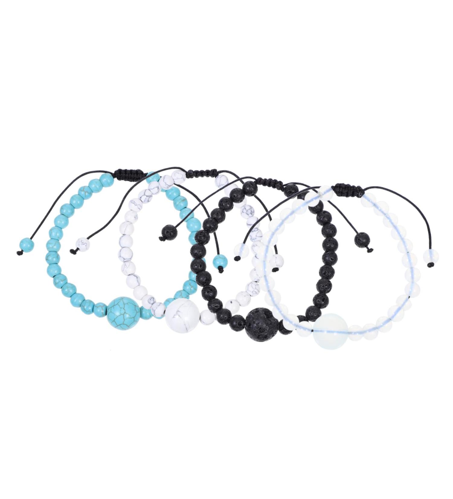 PLAFOPE Anti Motion Sickness Beaded Bracelet Set - Handmade Lava Bead Bracelets for Travel, Adjustable and Stylish - Buy Online on GoSupps.com