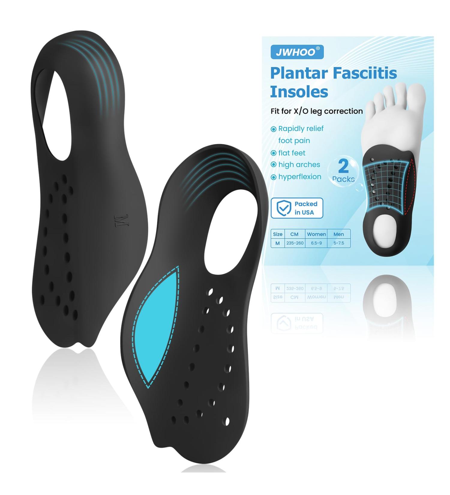 Arch Support Orthotics Shoe Inserts for Foot Pain Relief | Sizes for Men & Women | Ideal for Flat Feet Plantar Fasciitis | Black Size M - Buy Online on GoSupps.com