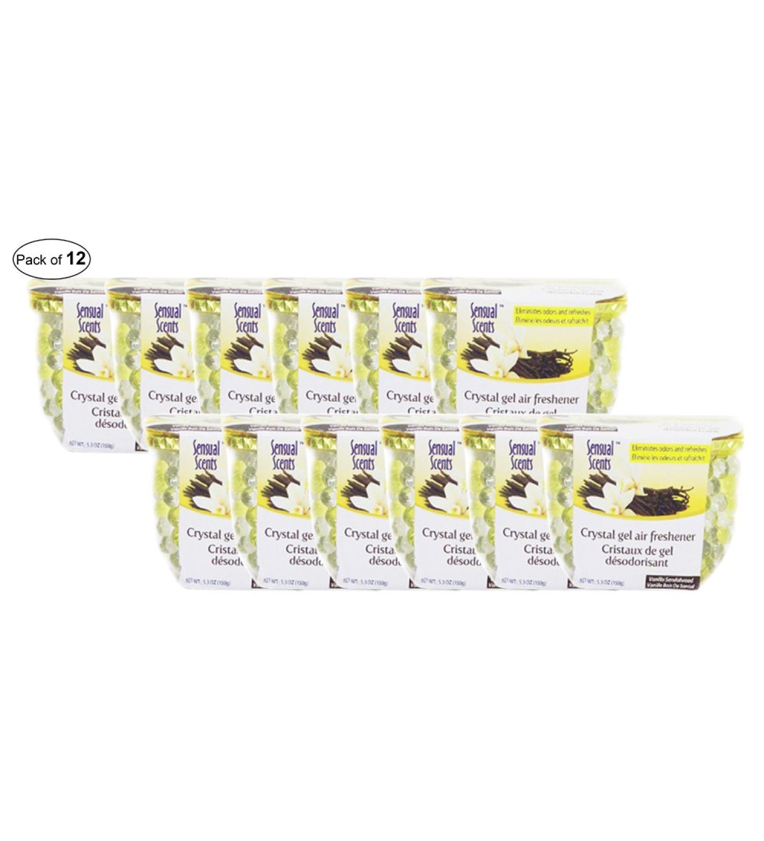 Sensual Scents Crystal Gel Air Freshener- Vanilla Sandalwood (150g) (Pack of 12)