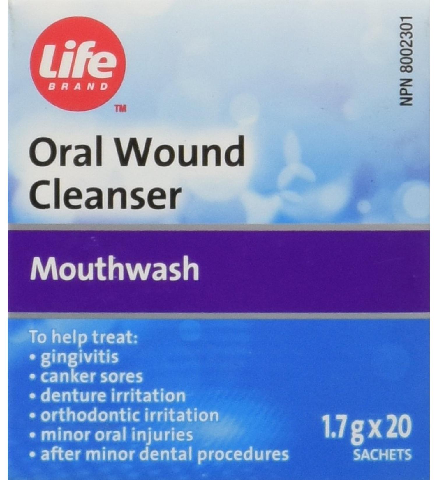 Life Brand Oral Wound Cleanser Powder - 20 Envelopes - Buy Online on GoSupps.com