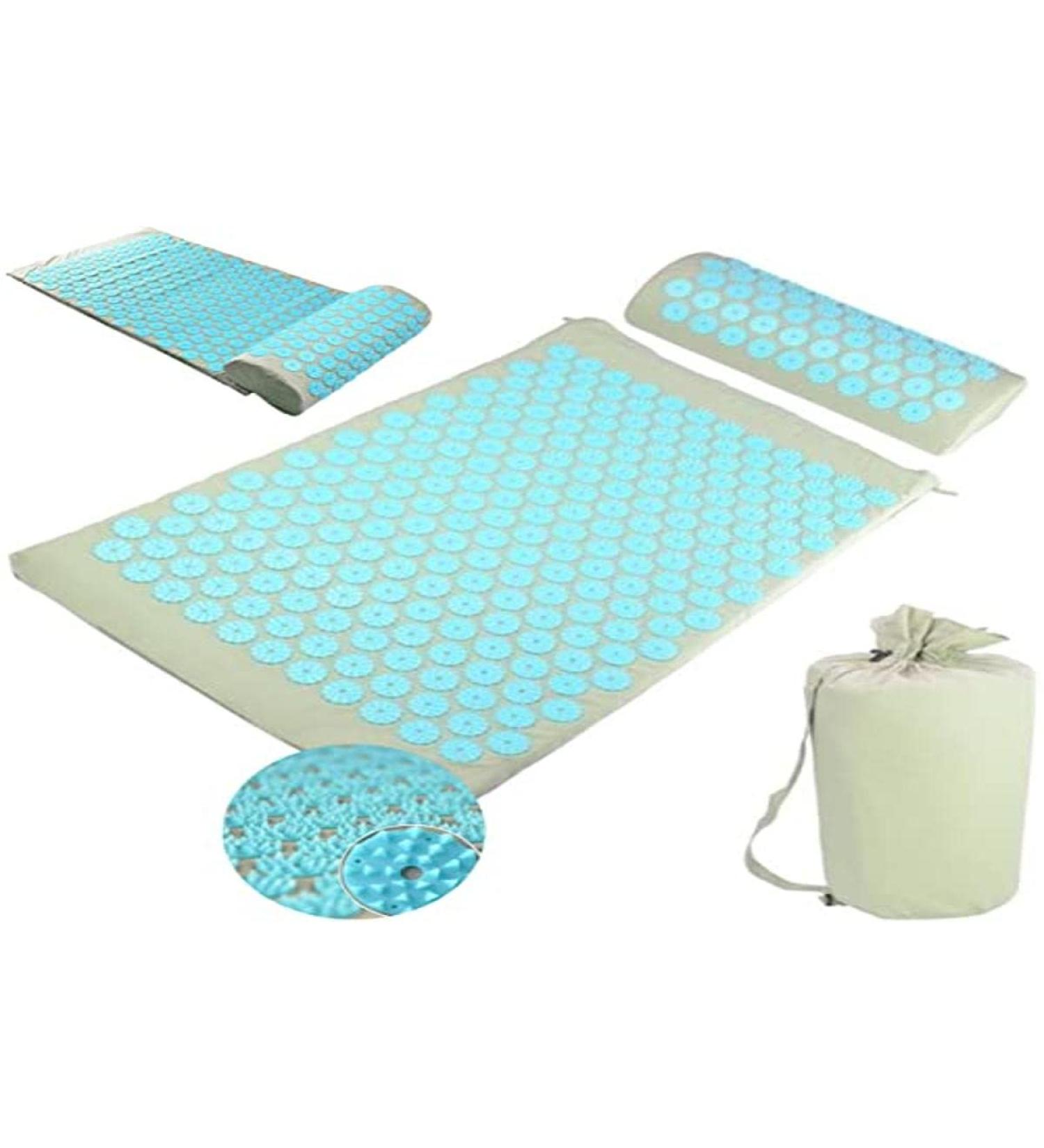 Sun & Sia - Acupressureatte and pillow for relaxation and well -being - mat and pillow with flower -freezing - relieves back pain relaxes the muscles has a blood circulation effect