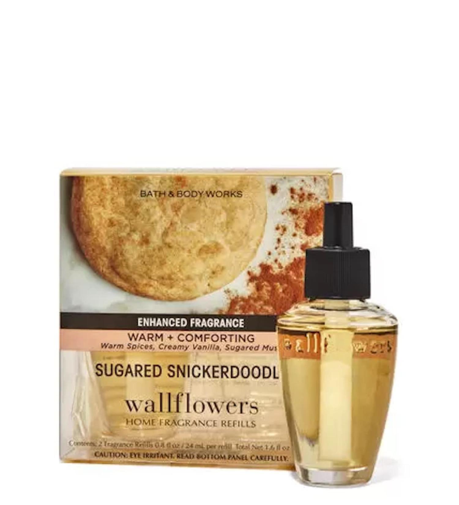 Bath & Body Works Sugared Snickerdoodle Wallflowers Home Fragrance Refills 2-Pack (1.6 fl oz total) (Sugared Snickerdoodle) Sugared Snickerdoodle 0.8 Fl Oz (Pack of 2)