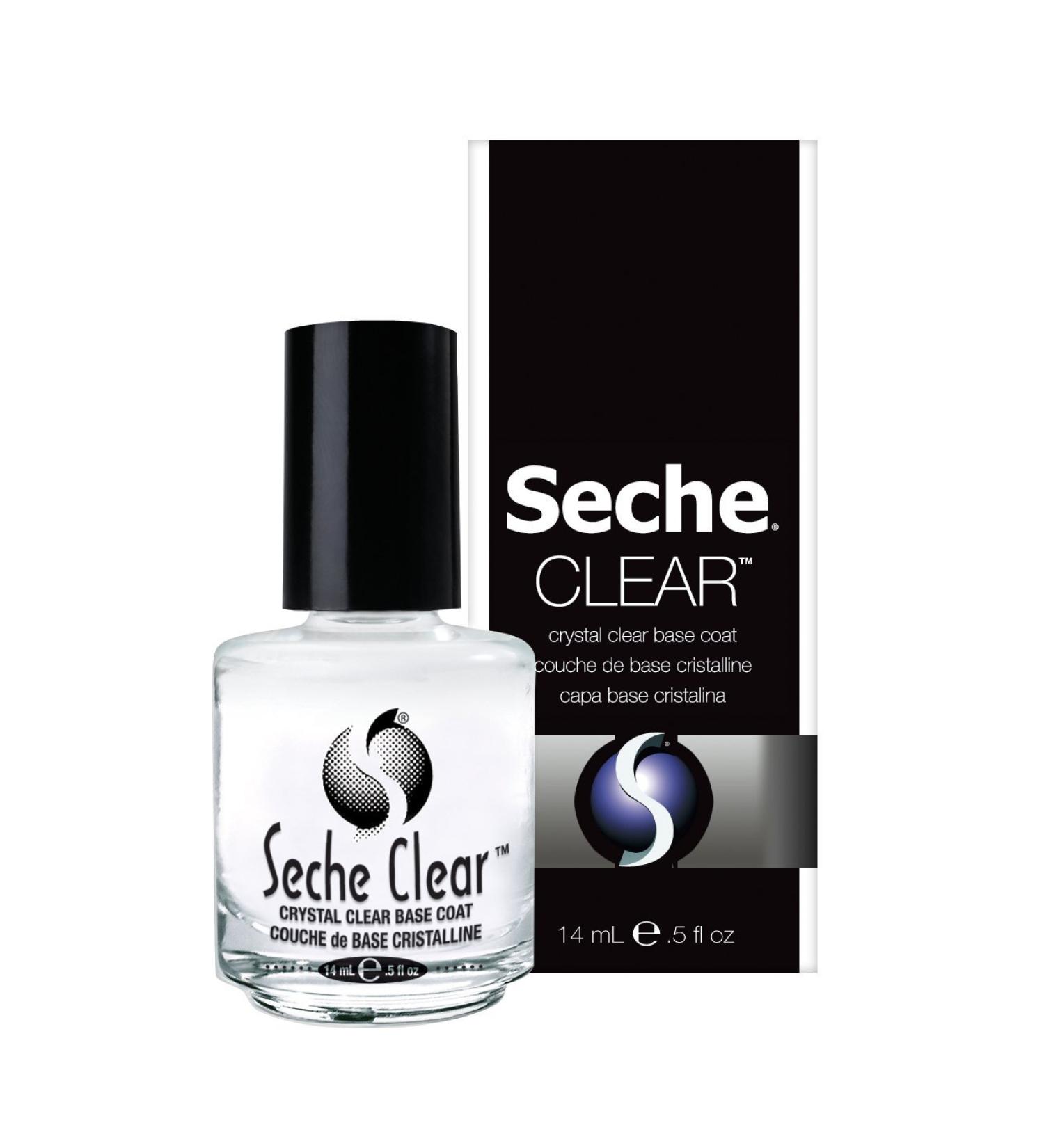 Seche Clear Crystal Clear Base | Premium Nail Primer & Base Coat Nail Varnish Strengthening Nail Polish Base Coat for Long-Lasting Manicures | Non-Yellowing Clear Builder Gel for Nails | 14 ml
