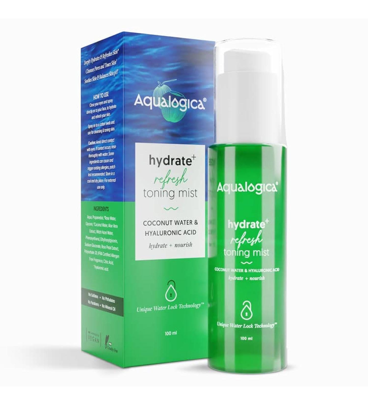 Hydrate+ Refresh Toning Mist | Hyaluronic Acid & Coconut Water Face Toner Spray | Deep Hydration & Pore Cleansing | 100ml - Buy Online on GoSupps.com