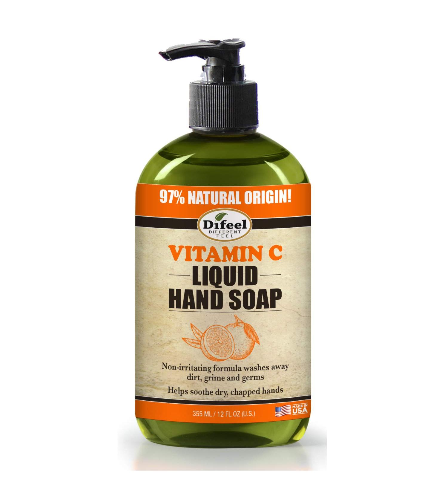 Difeel Vitamin C Liquid Hand Soap 12 oz - Nourishing & Refreshing | Buy Online Fast International Shipping - Buy Online on GoSupps.com
