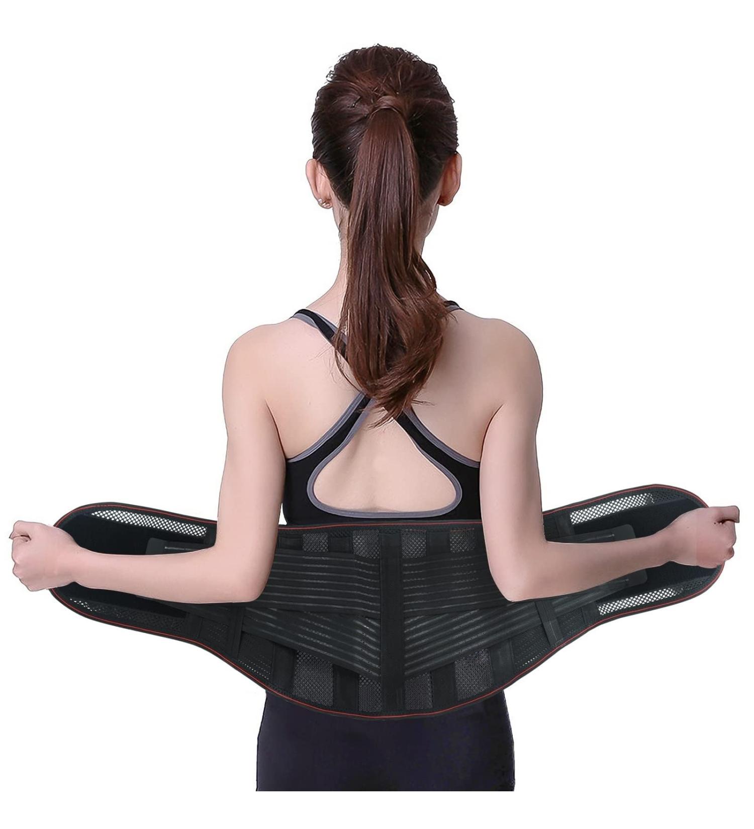 Adjustable Breathable Back Bandage & Waist Support | Mesh Lumbar Decompression Belt for Men & Women - Removable Upholstery Wicking & Comfort (Size M Black) - Buy Online on GoSupps.com