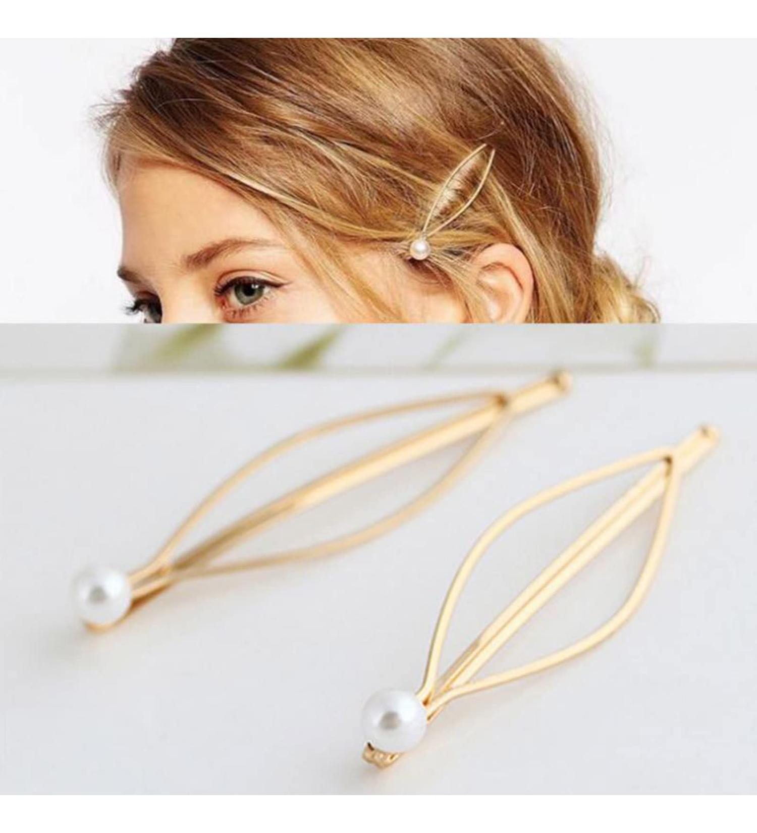 Aneneicera Vintage Pearl Hair Clip Set - Boho Gold Barrettes & Bobby Pins for Women & Girls | Retro Wedding Hair Jewelry - Buy Online on GoSupps.com