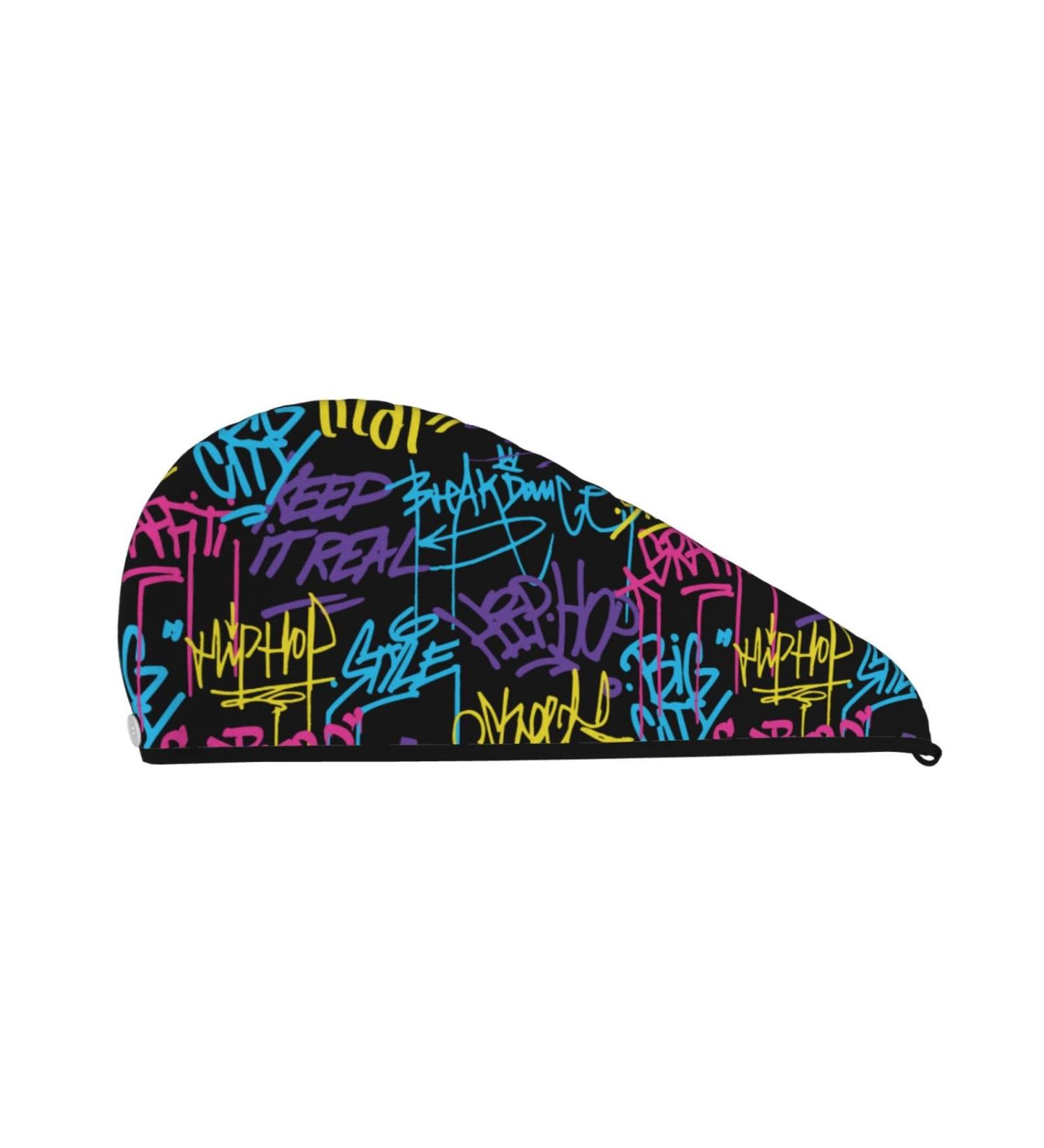 Neon Color Graffiti Coral Velvet Hair Cap | Quick Dry Turban for Long Thick Hair | Anti-Frizz Bath & Shower Towel | Strong Water Absorption | One Size Fits All - Buy Online on GoSupps.com