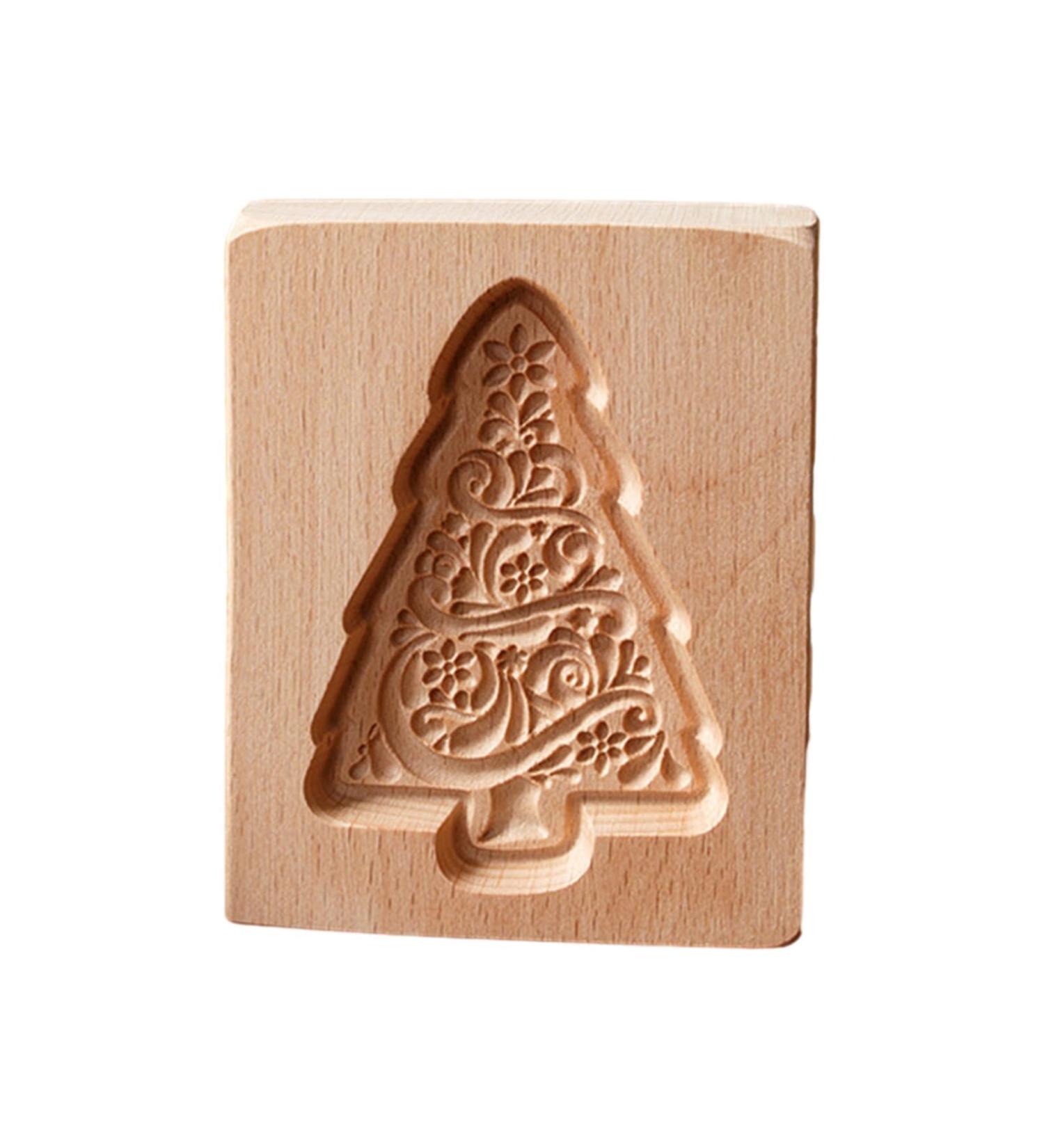 BCJMKDX Cookie molds. Wooden cookie molds cookies 3D wooden non-stick cookies animal flower snowflake Santa Claus dishwasher safe chocolate candies