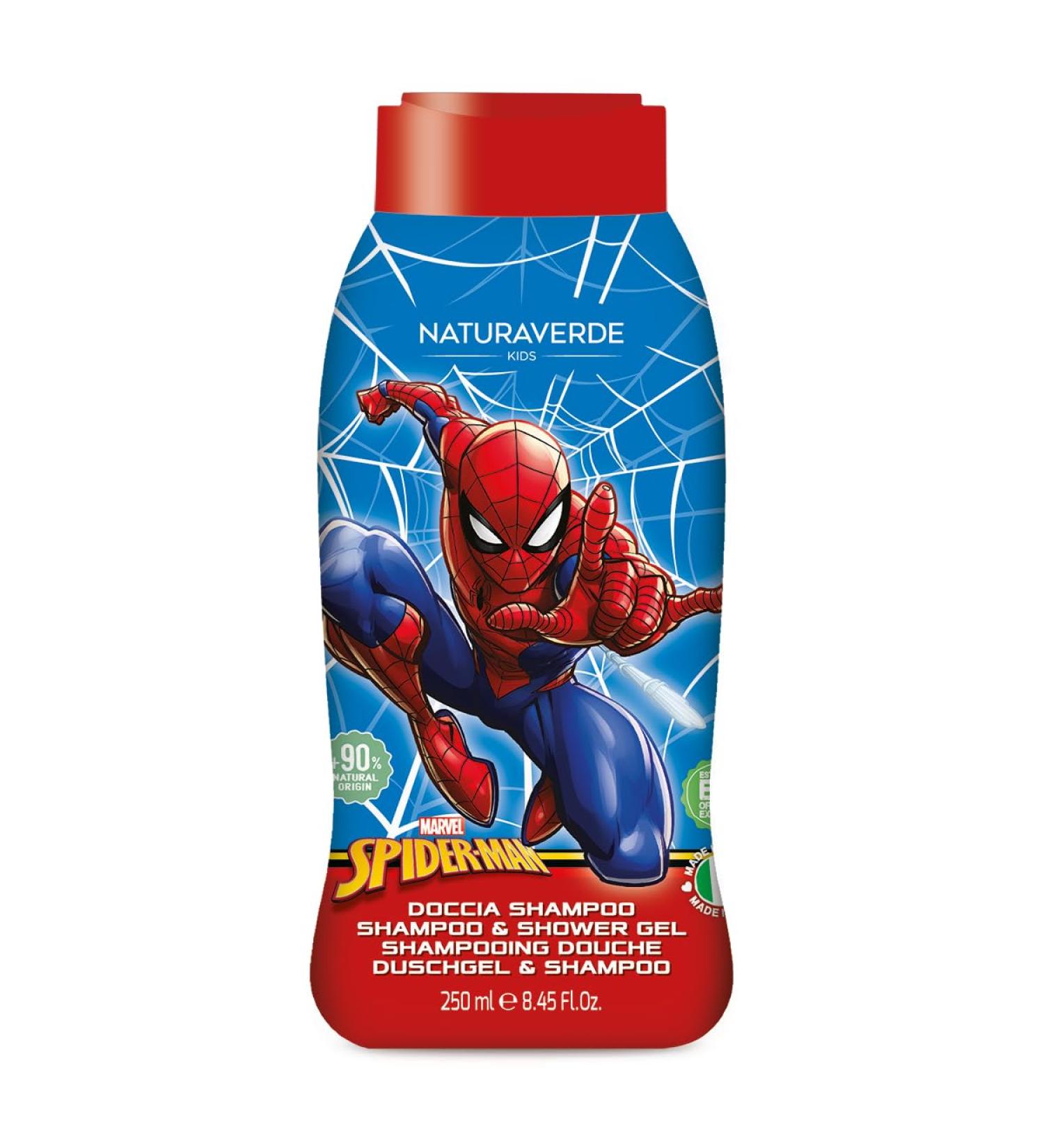 Naturaverde Kids Marvel Spider-Man Shower Shampoo & Soap | Organic Hair Extract 250ml - Ideal Hygiene for Children - Buy Online on GoSupps.com