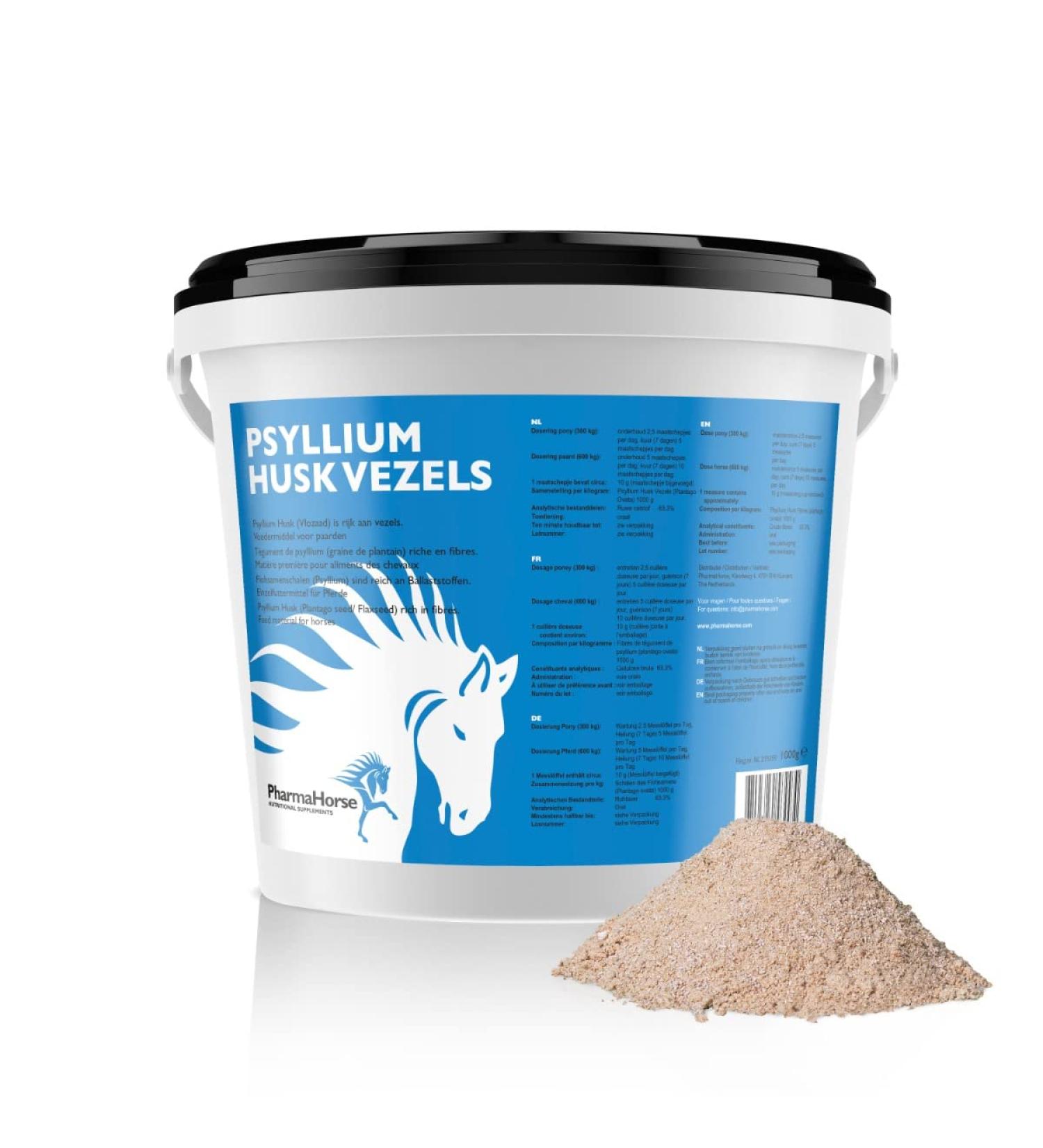 PharmaHorse Psyllium | Horse Intestinal Function | for Horses Living in an Environment with Sand | No Added Sugars and No Dopping Elements | 1000g - Buy Online on GoSupps.com