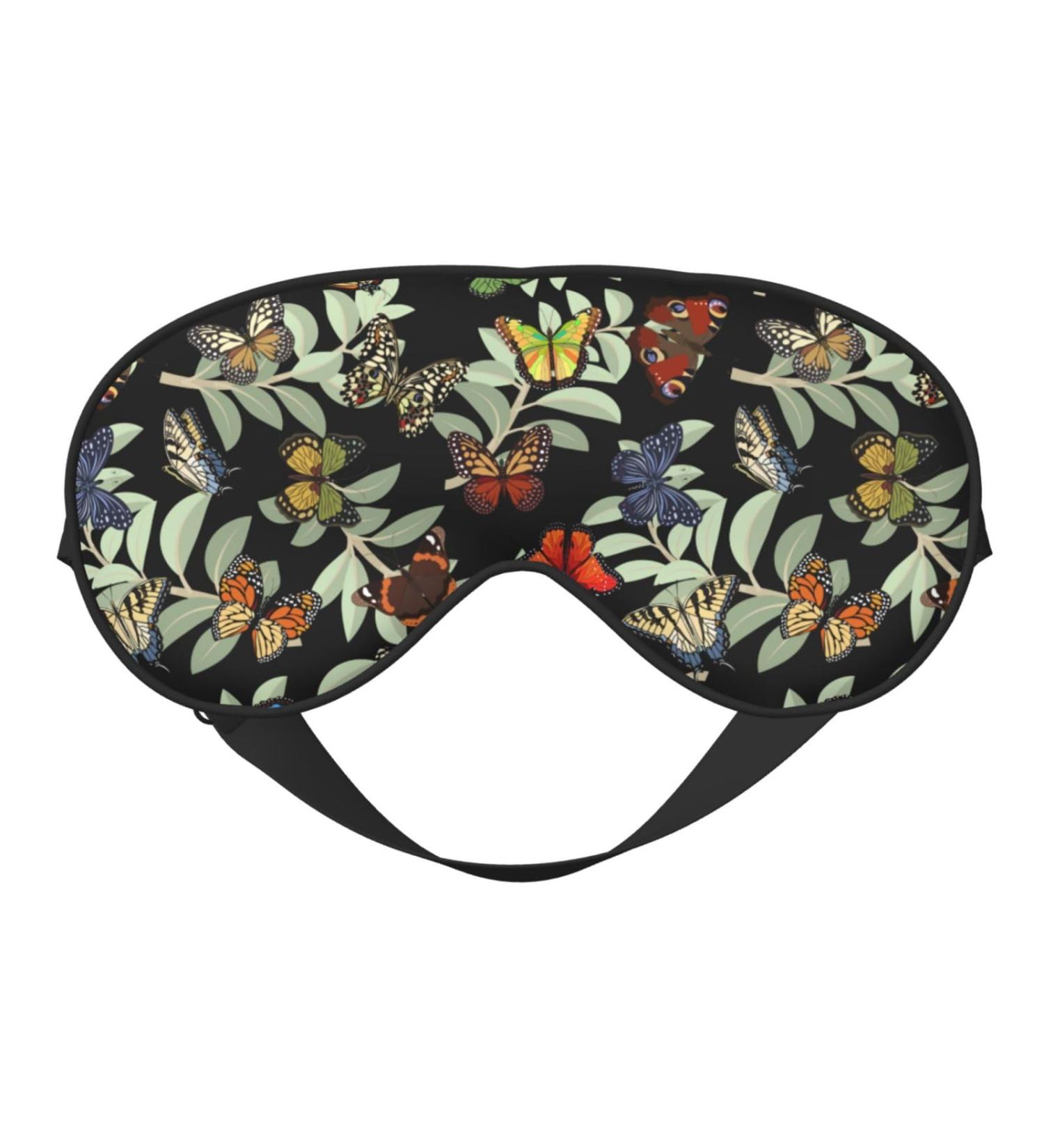 Multicolored Butterflies Sleep Mask | Adjustable Double-Sided Eye Mask | Soft Sleeping Eye Covers for Perfect Shading & Reduced Eye Edema - Buy Online on GoSupps.com