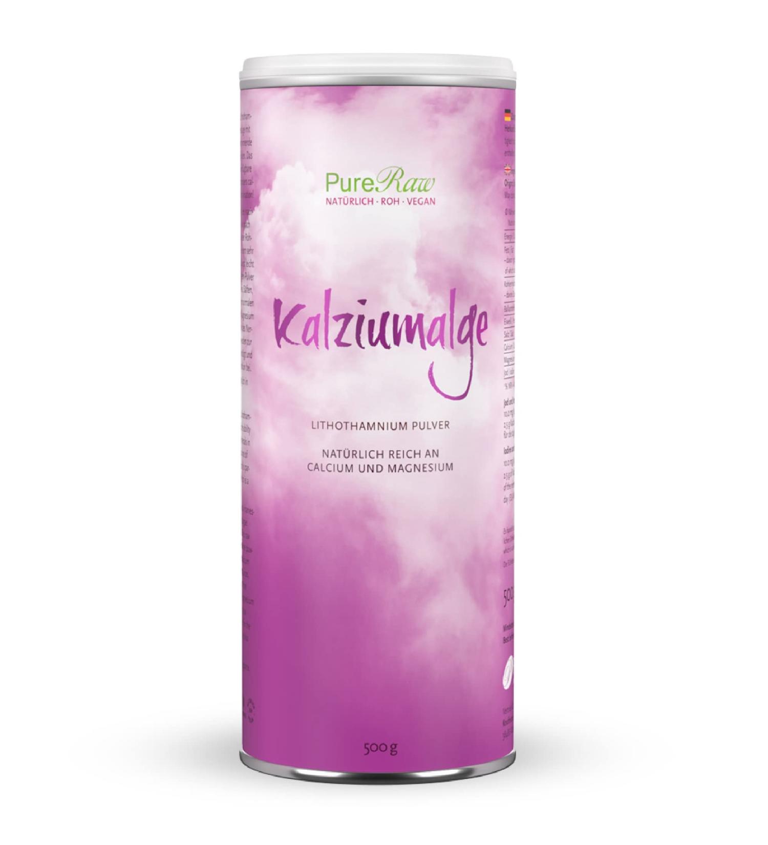 Buy Calcium Algae Powder | Natural Calcium Carbonate from Lithothamnium Calcareum | Bio-Available Minerals | Pureeraw 500g - Optimal Calcium & Magnesium Supplement - Buy Online on GoSupps.com