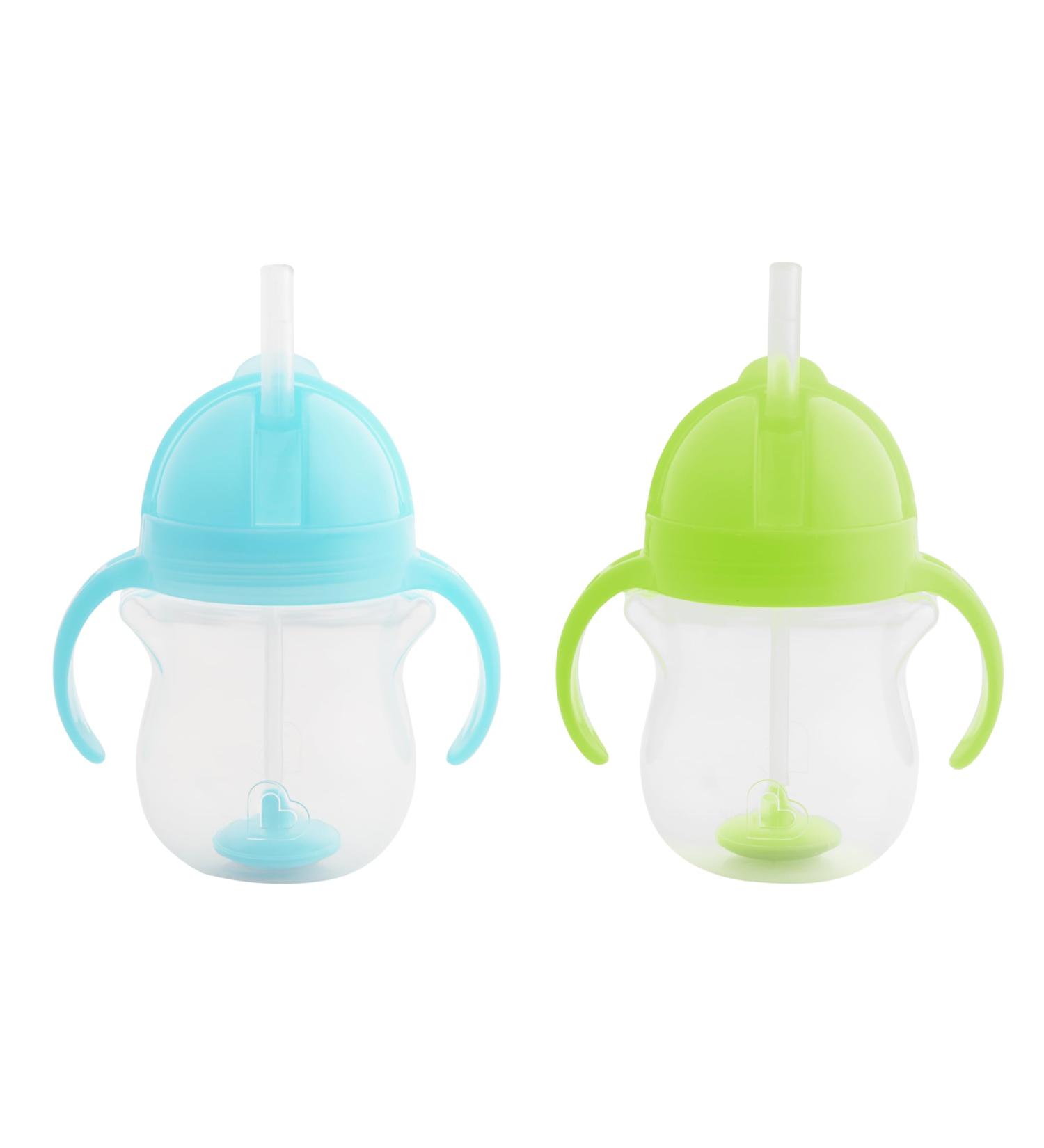Munchkin Drinking Cup Set - BPA-Free Dishwasher Safe 7oz/207ml with Click Closure & Straw - Green/Blue - International Shipping - Buy Online on GoSupps.com