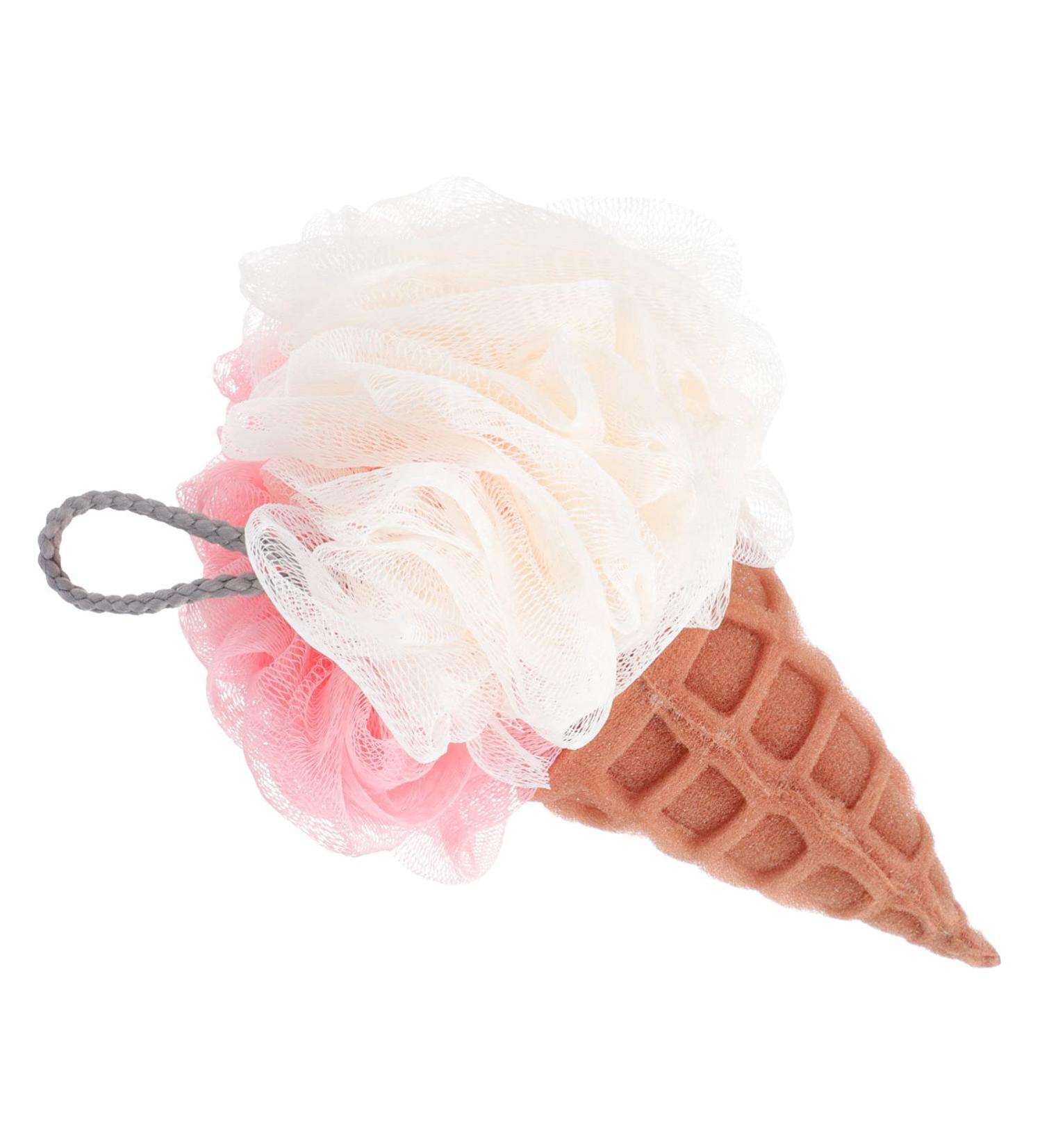 Beaupretty Ice Cream Shaped Bath Sponge | Exfoliating Shower Loofah | Soft Mesh Body Scrubber | Assorted Colors - 12x11cm - Buy Online on GoSupps.com