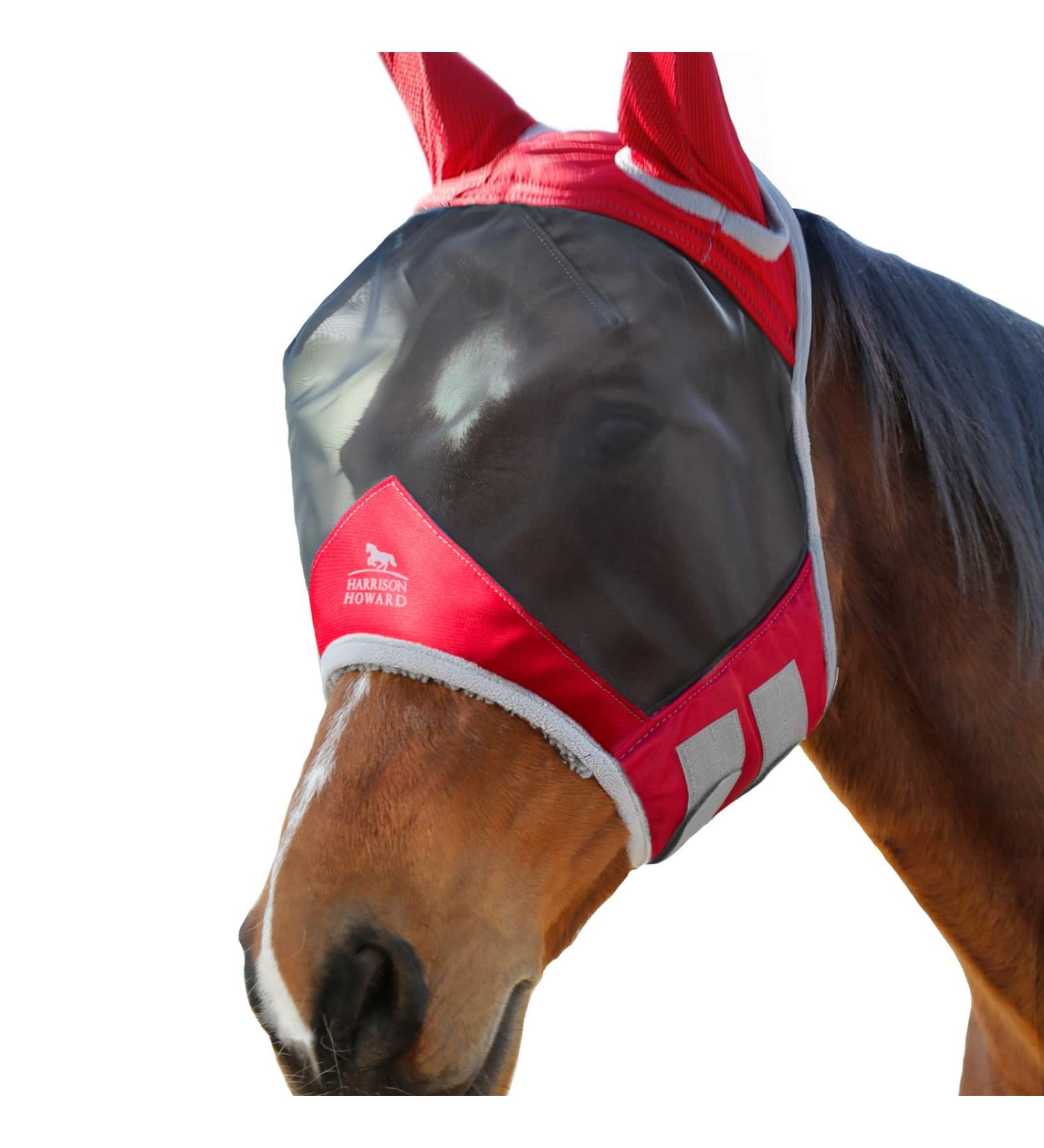 Harrison Howard CareMaster Pro Luminous Fine Mesh UV-Proof Fly Mask - Ruby (Small Pony) - Buy Online on GoSupps.com